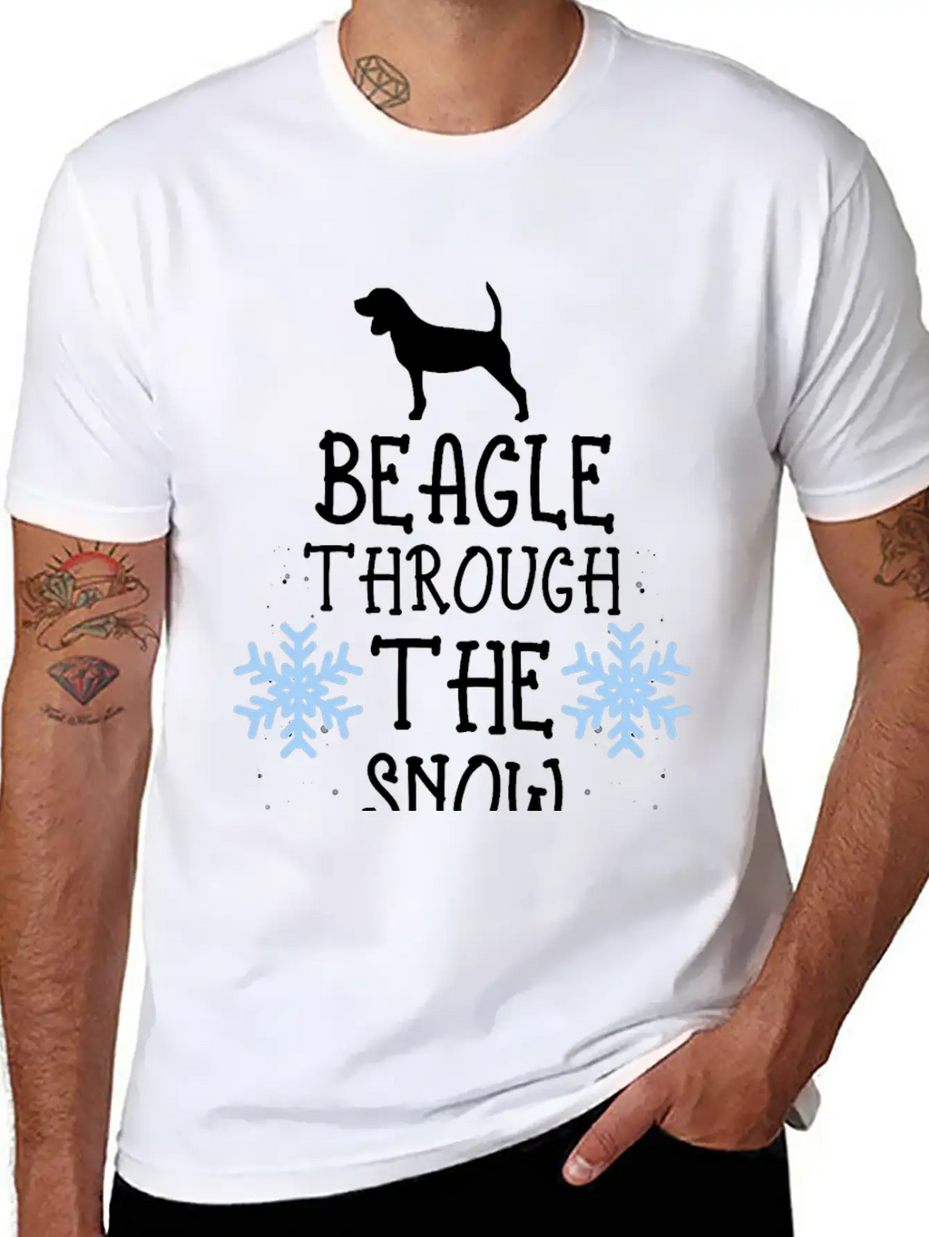 Adorable Beagle Through The Snow Essential Unisex Short Sleeve Soft Cotton T-Shirt – Casual Everyday Wear