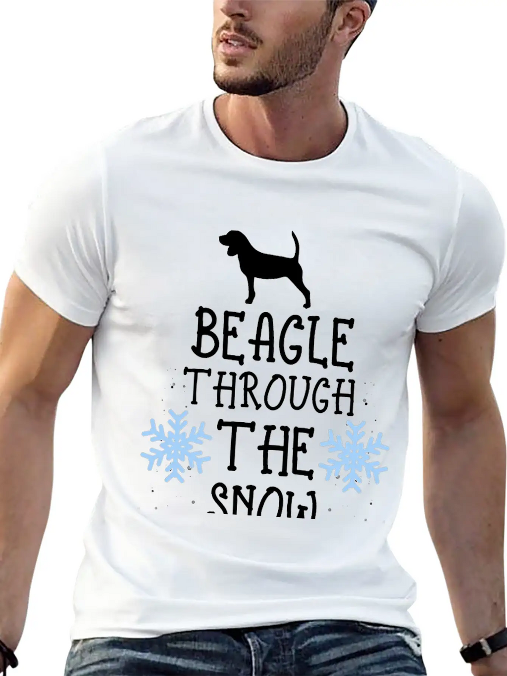 Adorable Beagle Through The Snow Essential Unisex Short Sleeve Soft Cotton T-Shirt – Casual Everyday Wear
