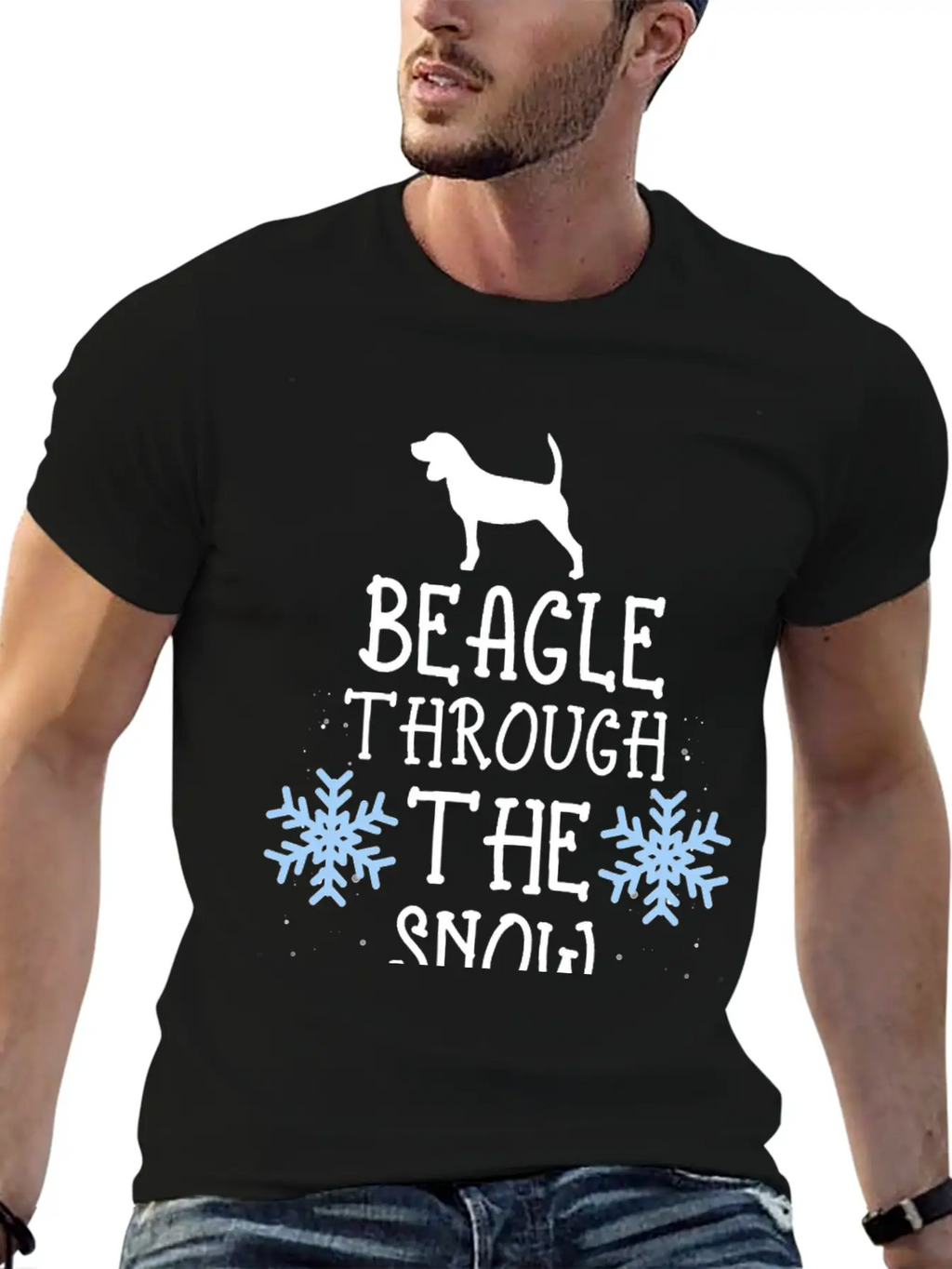 Adorable Beagle Through The Snow Essential Unisex Short Sleeve Soft Cotton T-Shirt – Casual Everyday Wear