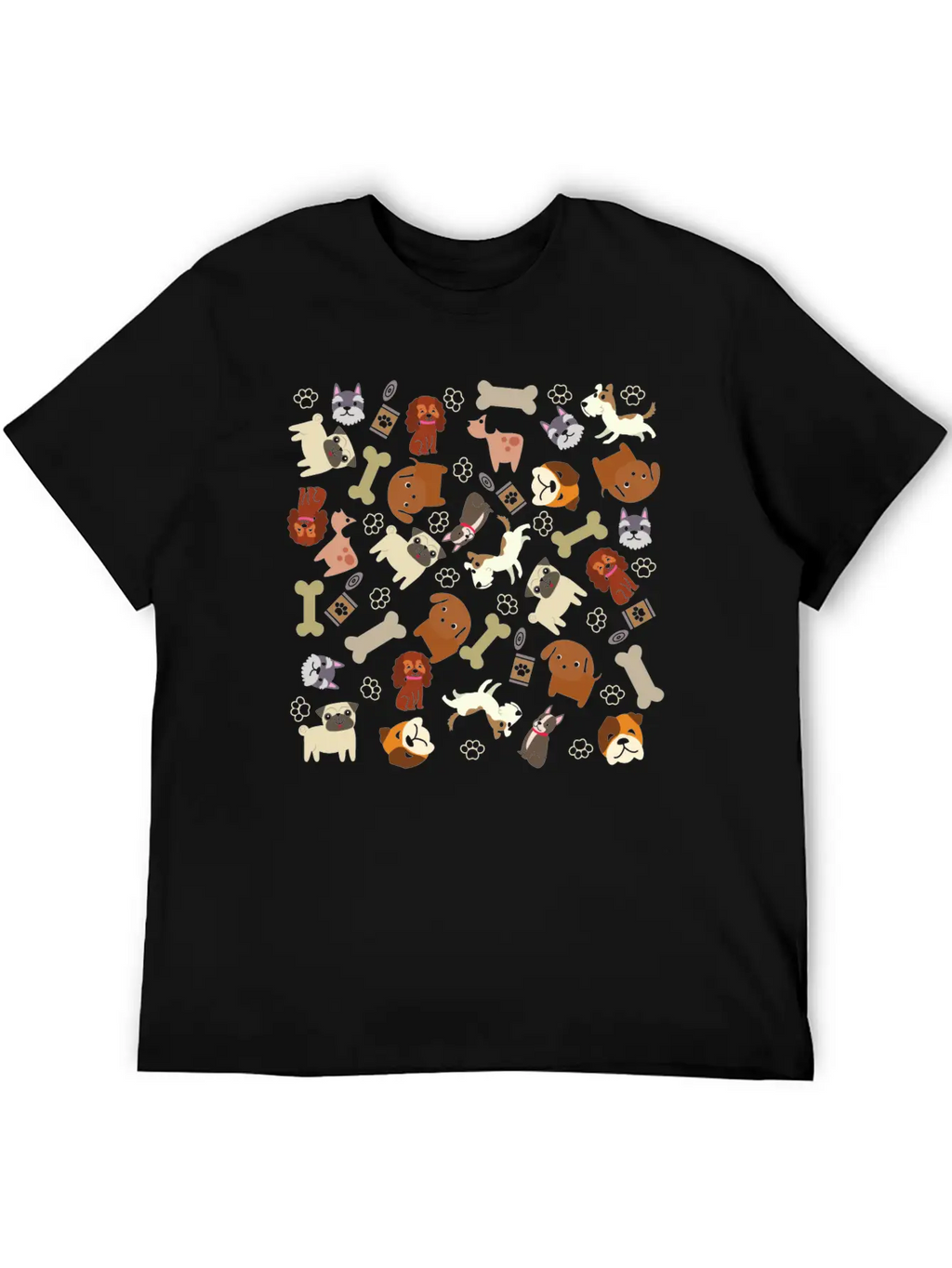 Adorable Dog Collage Unisex Short Sleeve Soft Cotton T-Shirt – Casual Everyday Wear