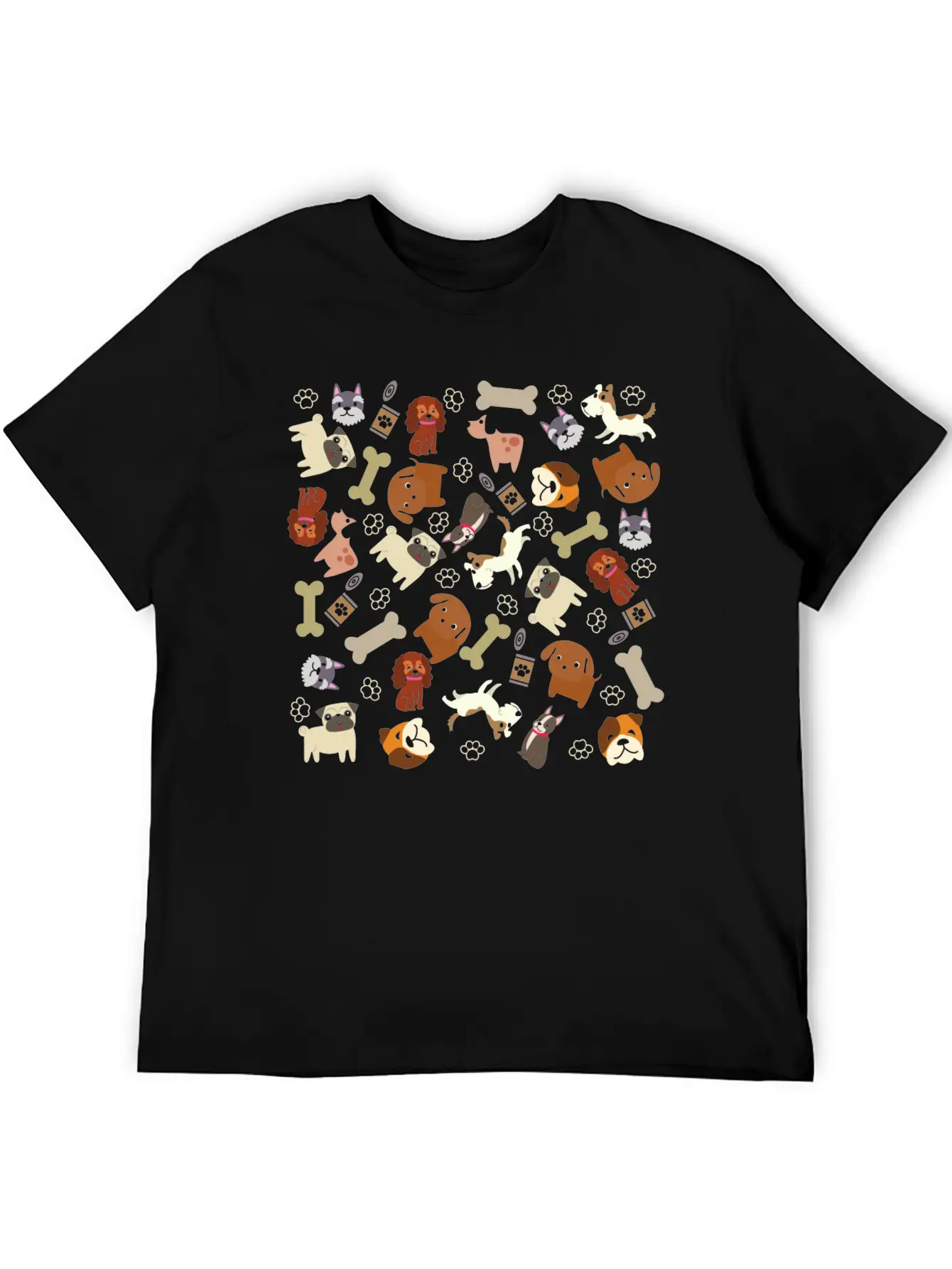 Adorable Dog Collage Unisex Short Sleeve Soft Cotton T-Shirt – Casual Everyday Wear