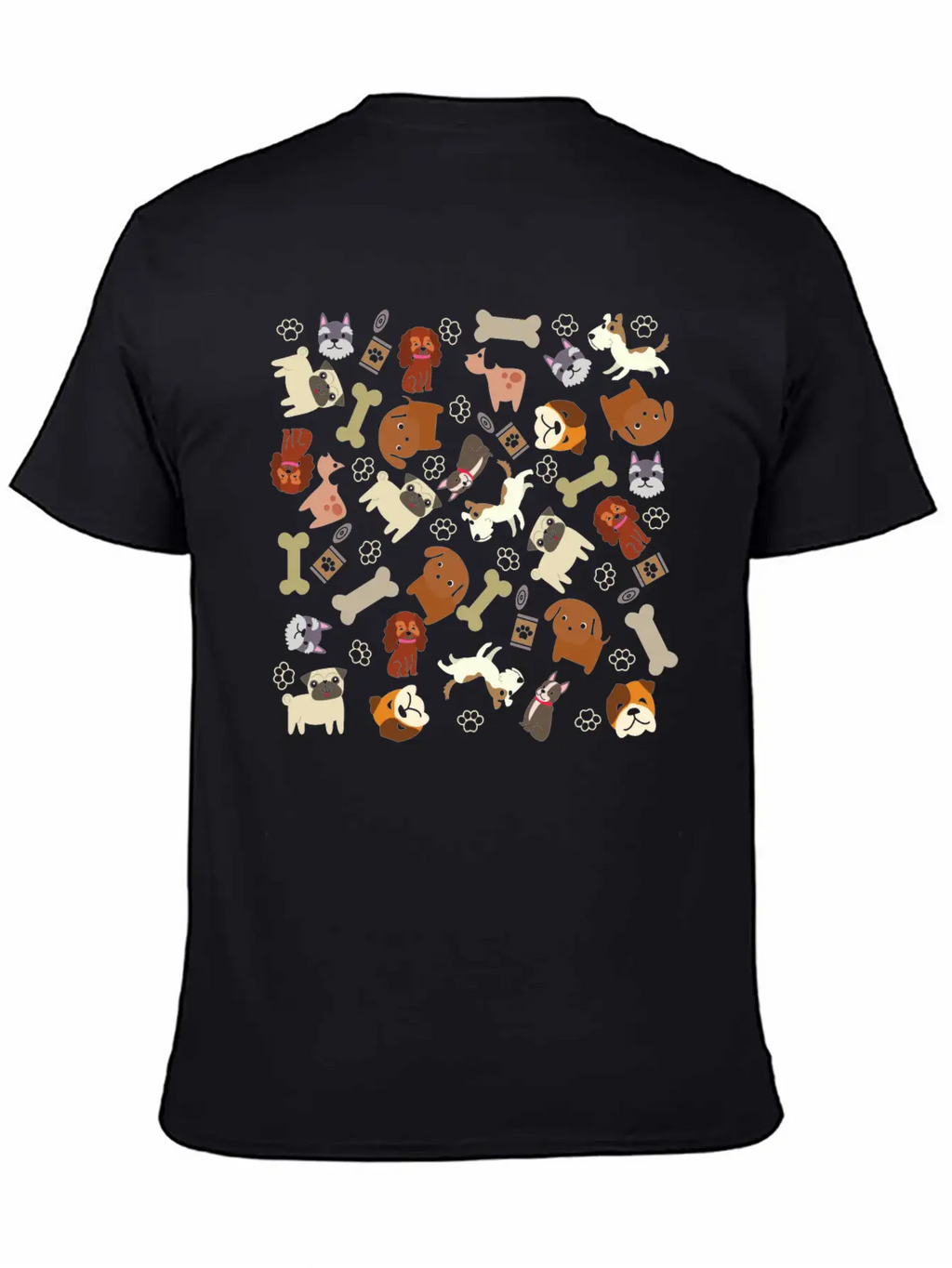 Adorable Dog Collage Unisex Short Sleeve Soft Cotton T-Shirt – Casual Everyday Wear
