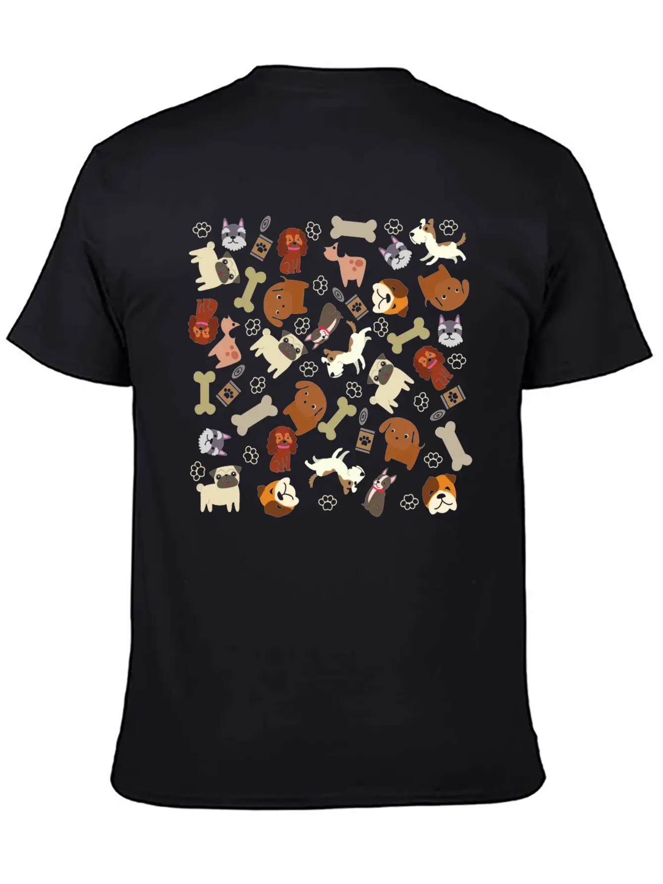 Adorable Dog Collage Unisex Short Sleeve Soft Cotton T-Shirt – Casual Everyday Wear
