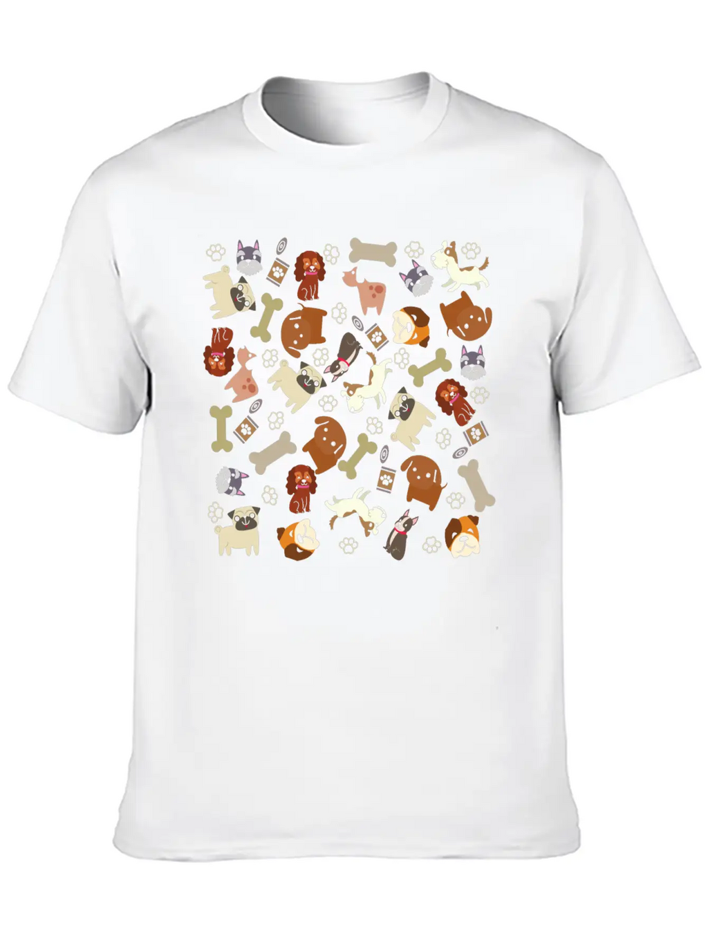 Adorable Dog Collage Unisex Short Sleeve Soft Cotton T-Shirt – Casual Everyday Wear