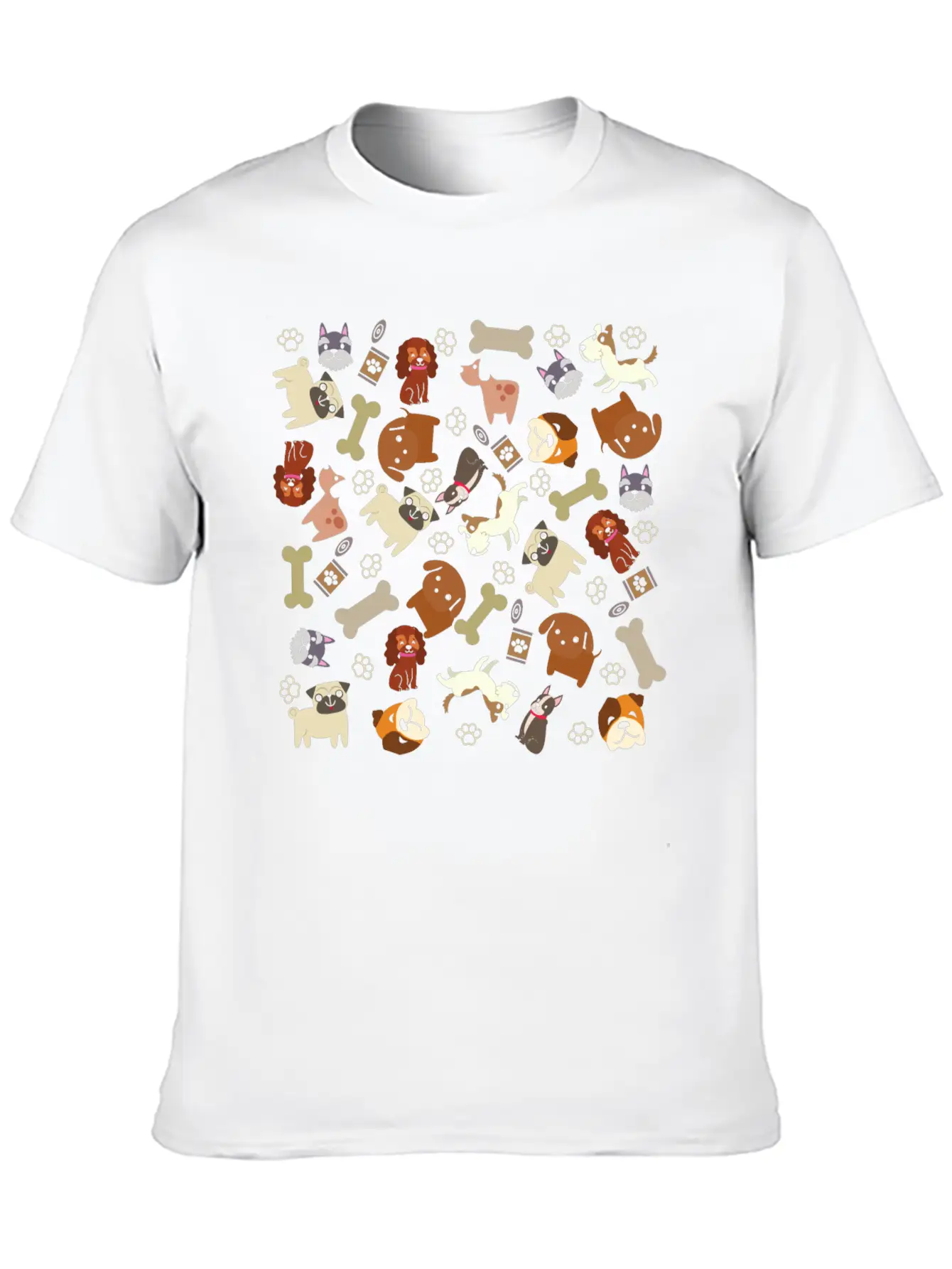 Adorable Dog Collage Unisex Short Sleeve Soft Cotton T-Shirt – Casual Everyday Wear