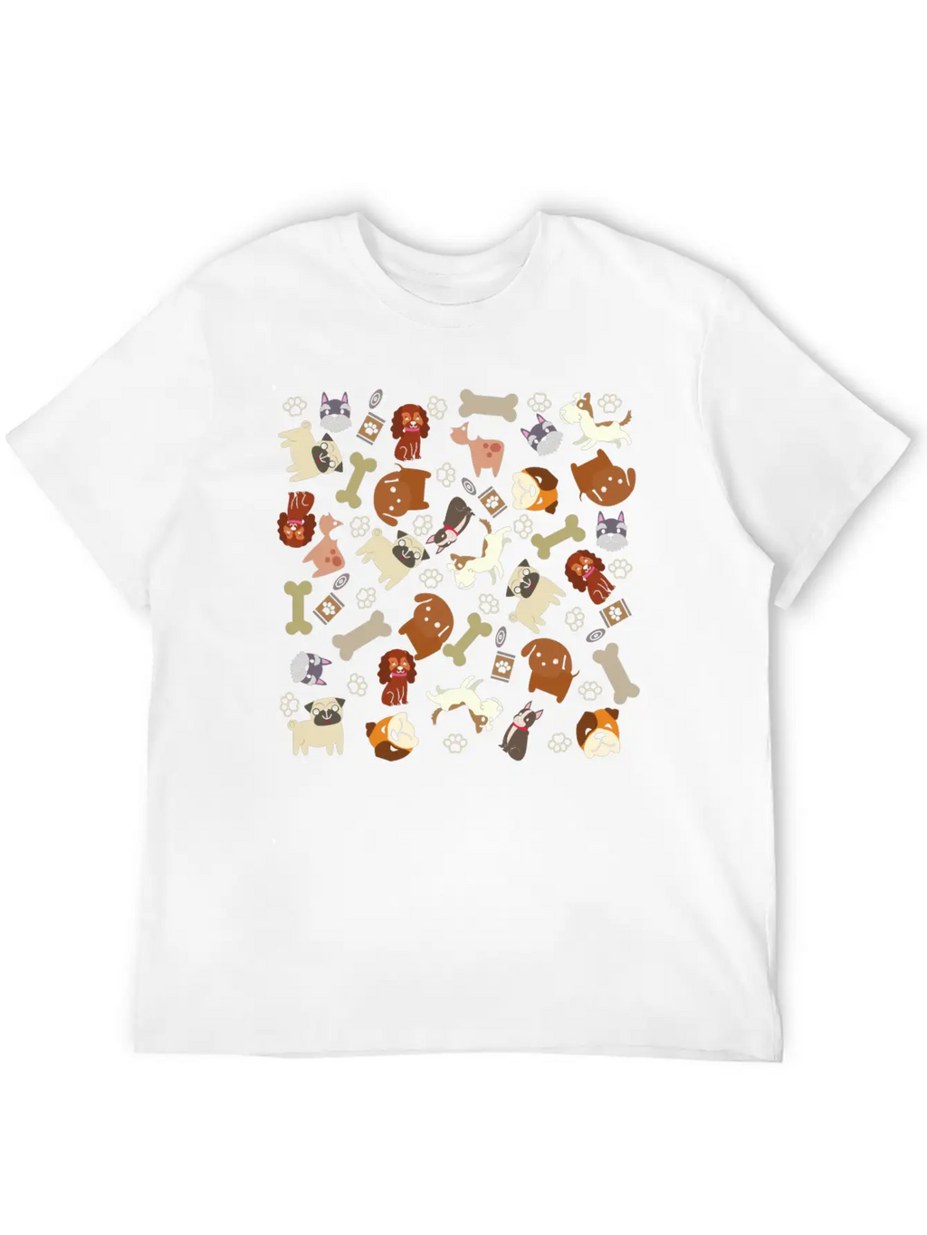Adorable Dog Collage Unisex Short Sleeve Soft Cotton T-Shirt – Casual Everyday Wear