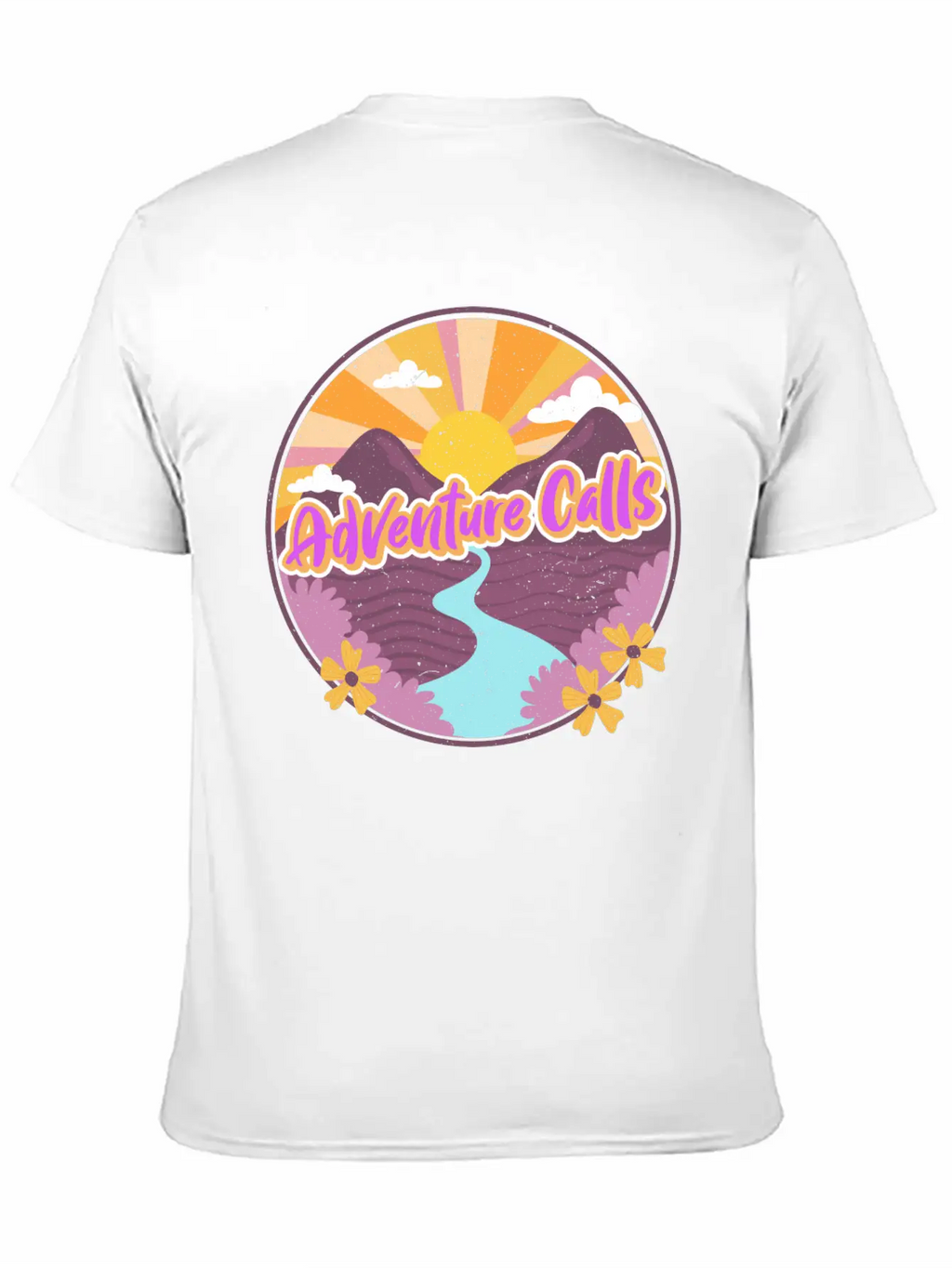 Adventure Calls Mountain Stream Classic Fit Graphic Tee For Daily Comfort – Unisex Cotton Shirt