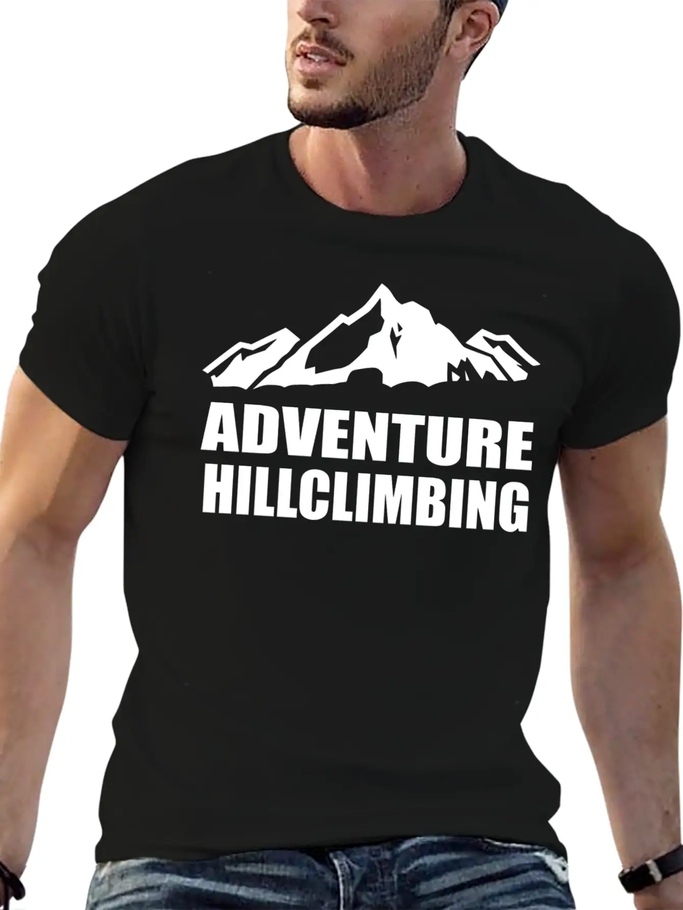 Adventure Hillclimbing Mountain / Mountain White Unisex Casual T-Shirt – Clean Design For Daily Comfort