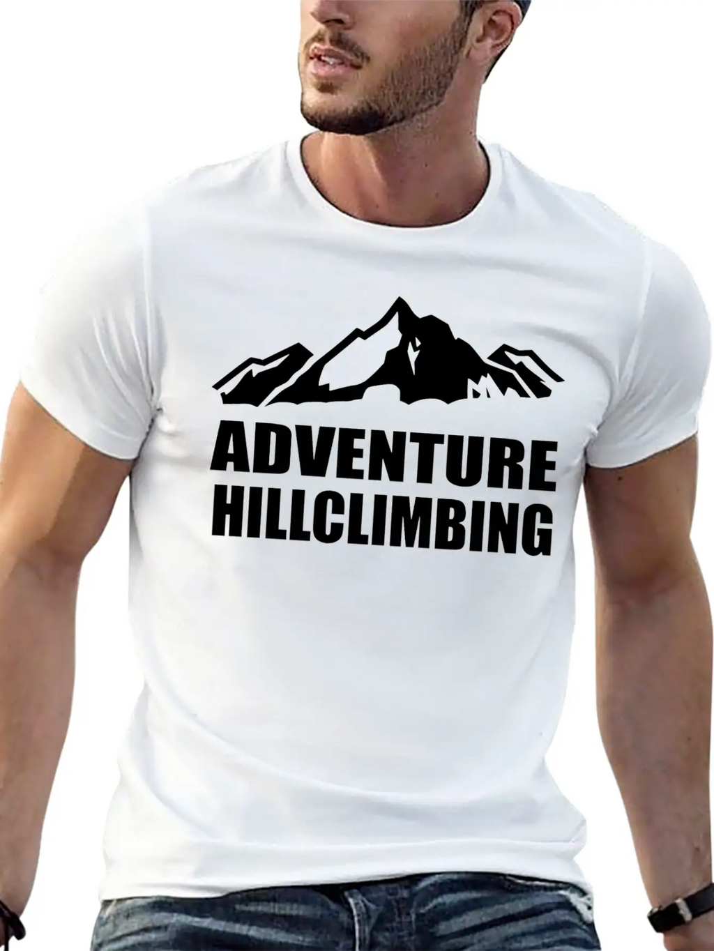 Adventure Hillclimbing Mountain / Mountain White Unisex Casual T-Shirt – Clean Design For Daily Comfort