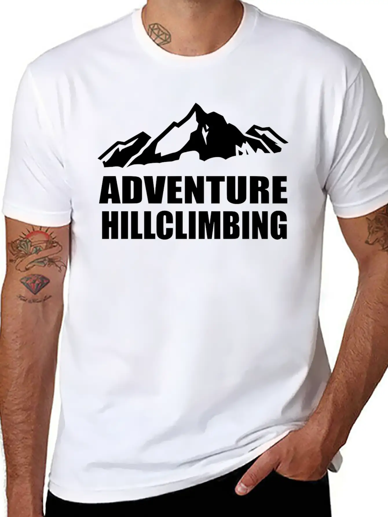 Adventure Hillclimbing Mountain / Mountain White Unisex Casual T-Shirt – Clean Design For Daily Comfort