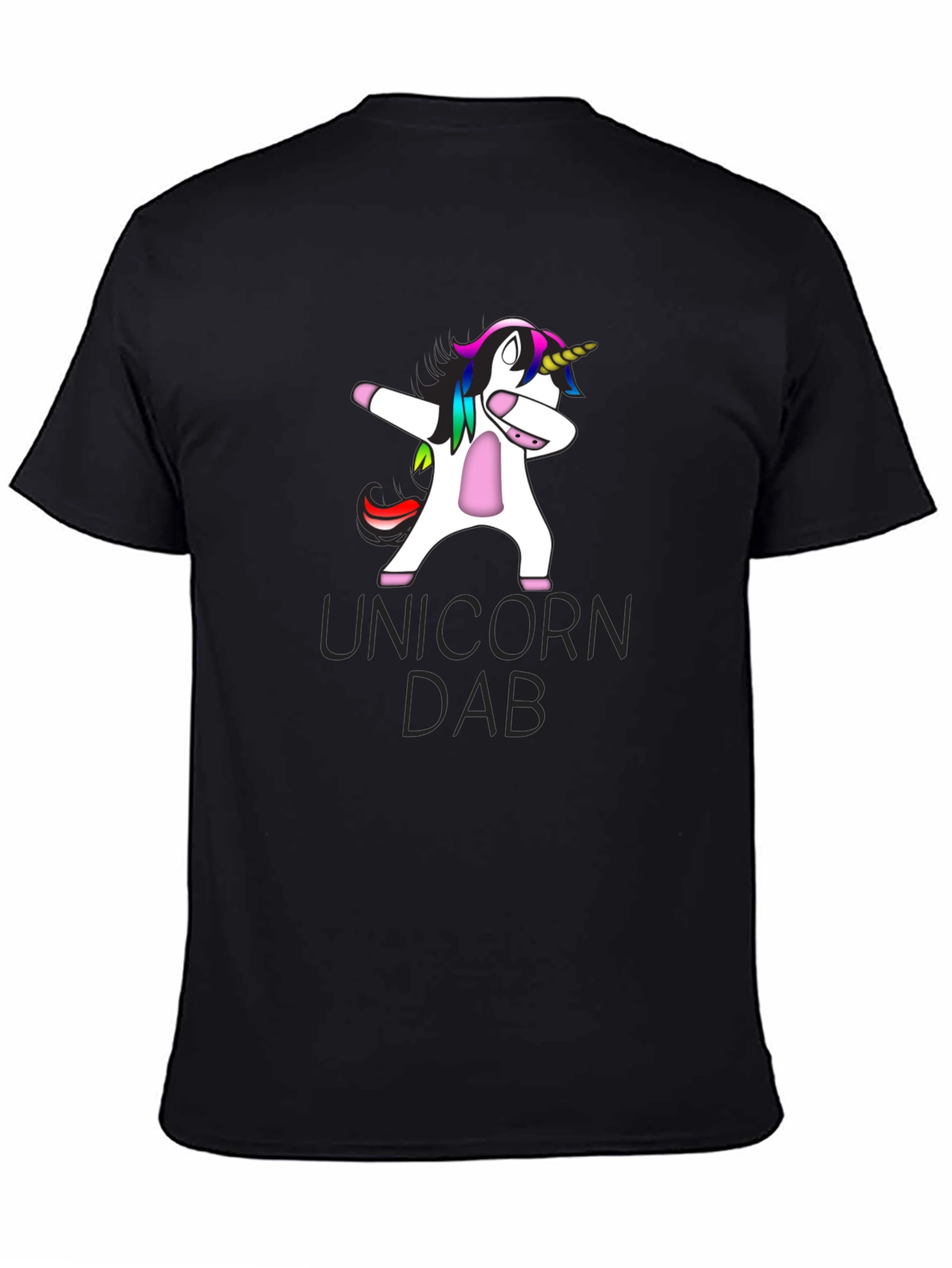 Unicorn Dab Graphic T-Shirt - Black Cotton Tee