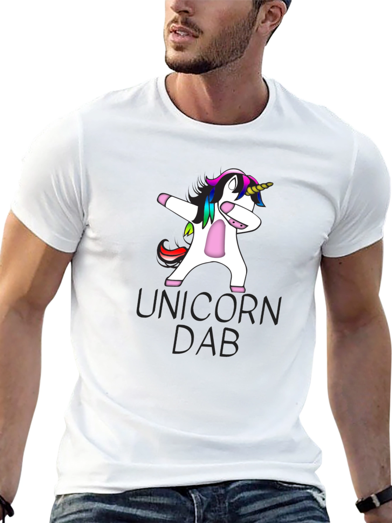 Unicorn Dab Graphic T-Shirt - Black Cotton Tee