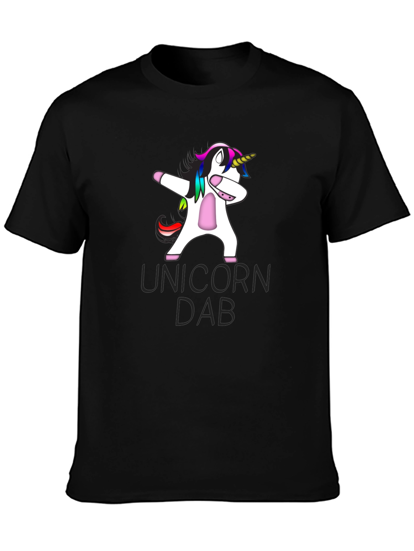 Unicorn Dab Graphic T-Shirt - Black Cotton Tee