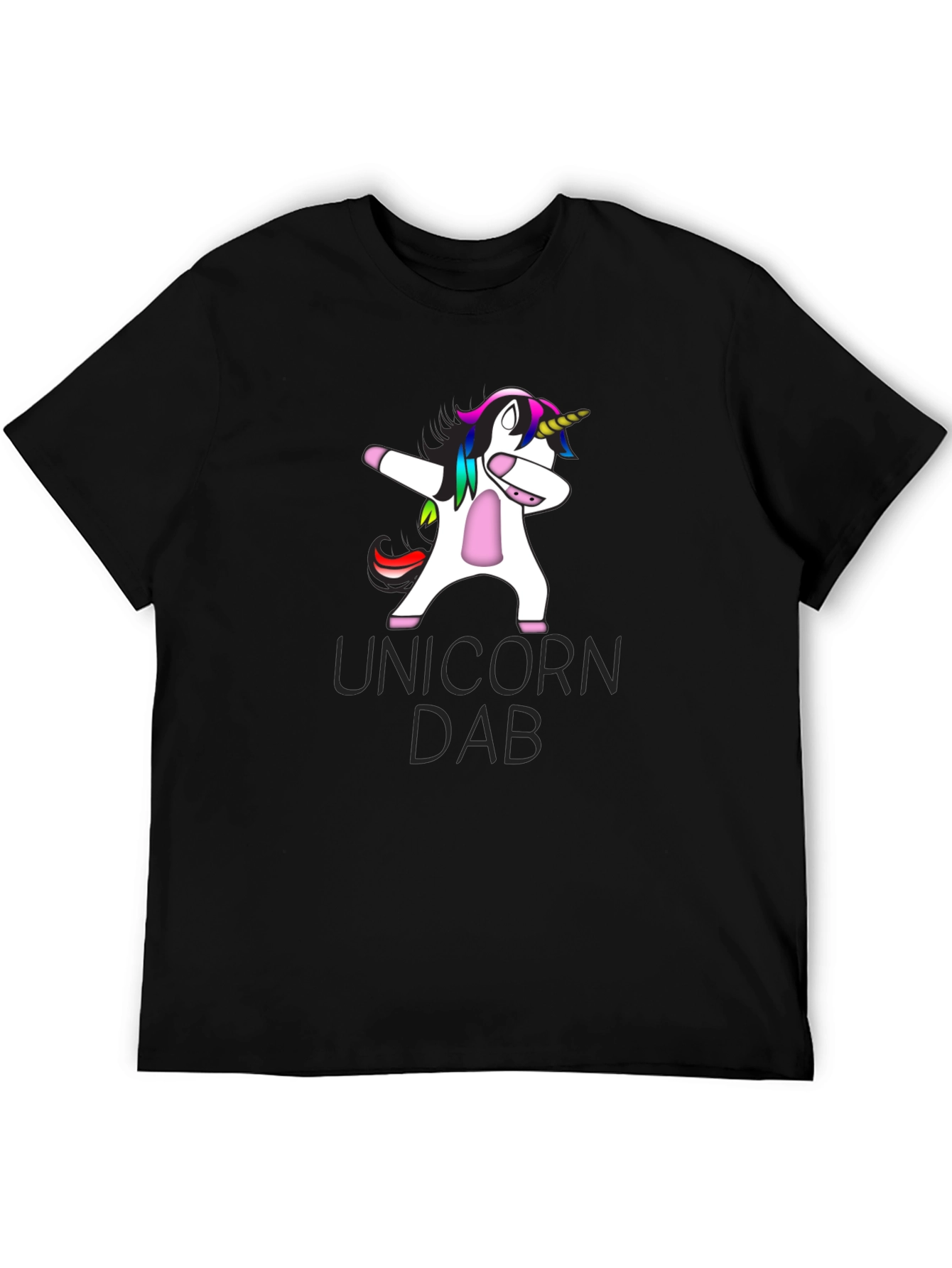 Unicorn Dab Graphic T-Shirt - Black Cotton Tee