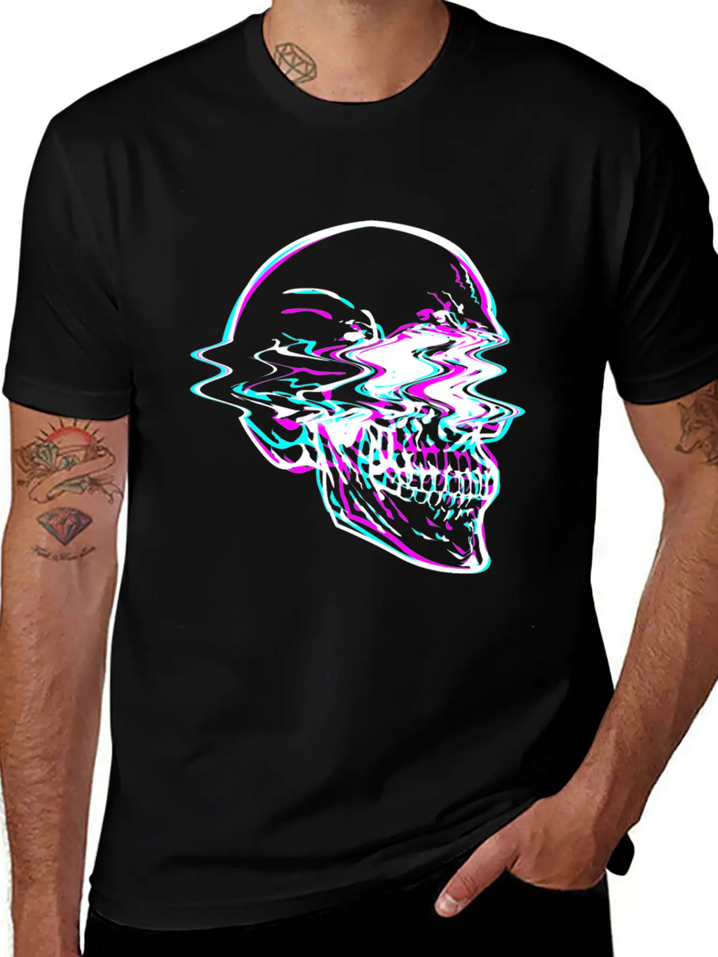 Aesthetic Vaporwave Creepy Skull With Retro Unisex Casual T-Shirt – Clean Design For Daily Comfort