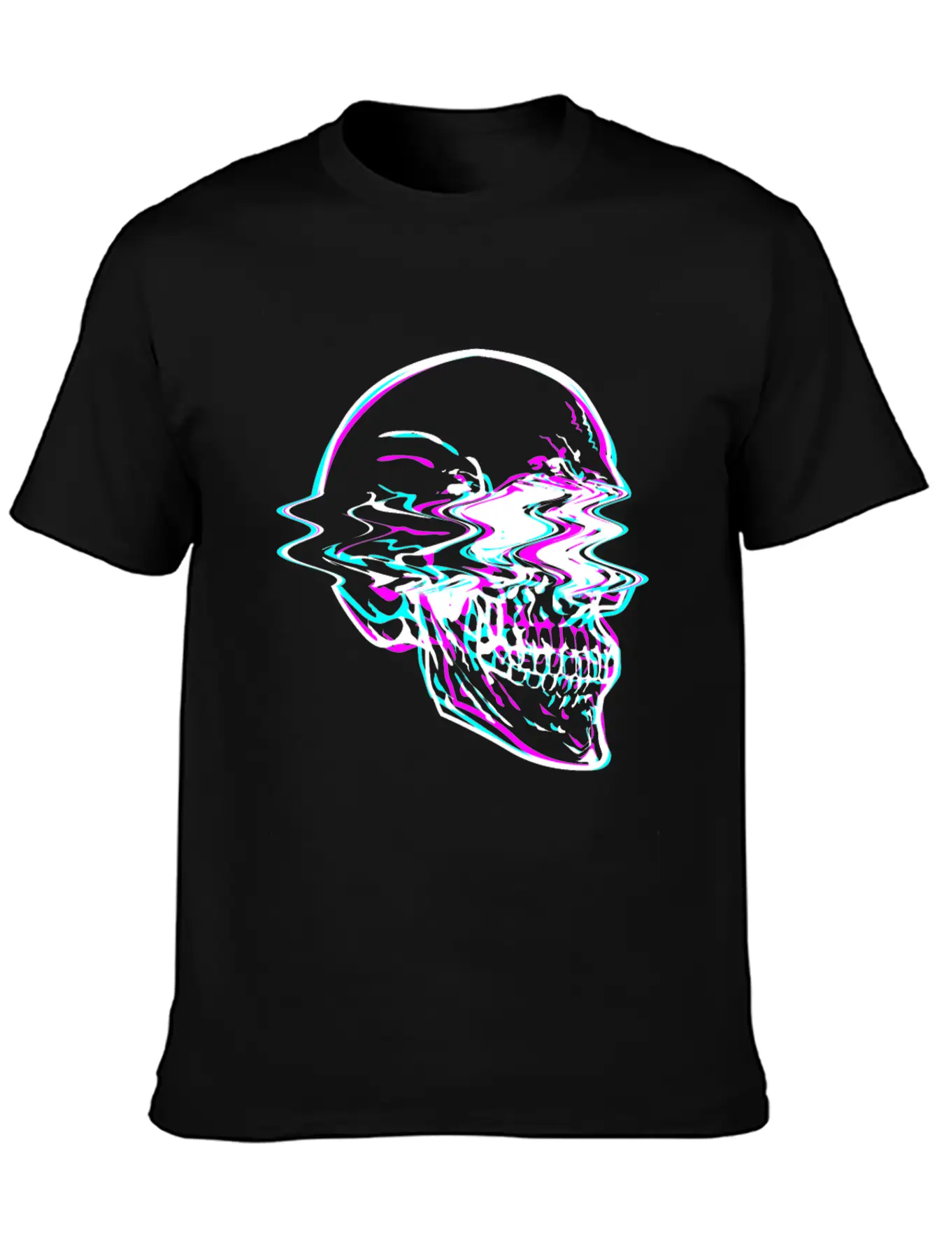 Aesthetic Vaporwave Creepy Skull With Retro Unisex Casual T-Shirt – Clean Design For Daily Comfort
