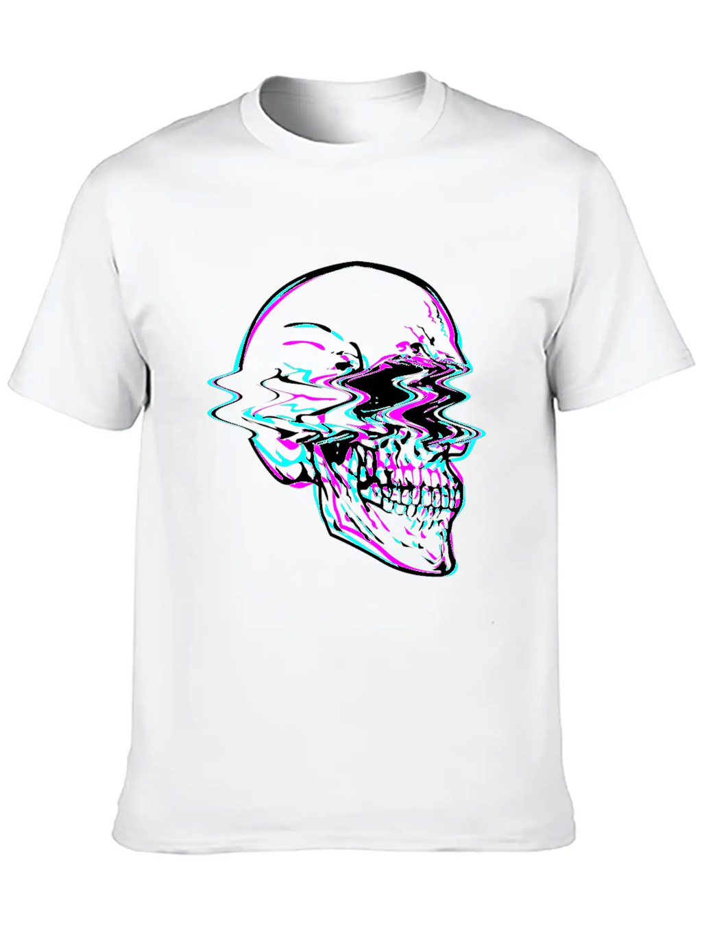 Aesthetic Vaporwave Creepy Skull With Retro Unisex Casual T-Shirt – Clean Design For Daily Comfort