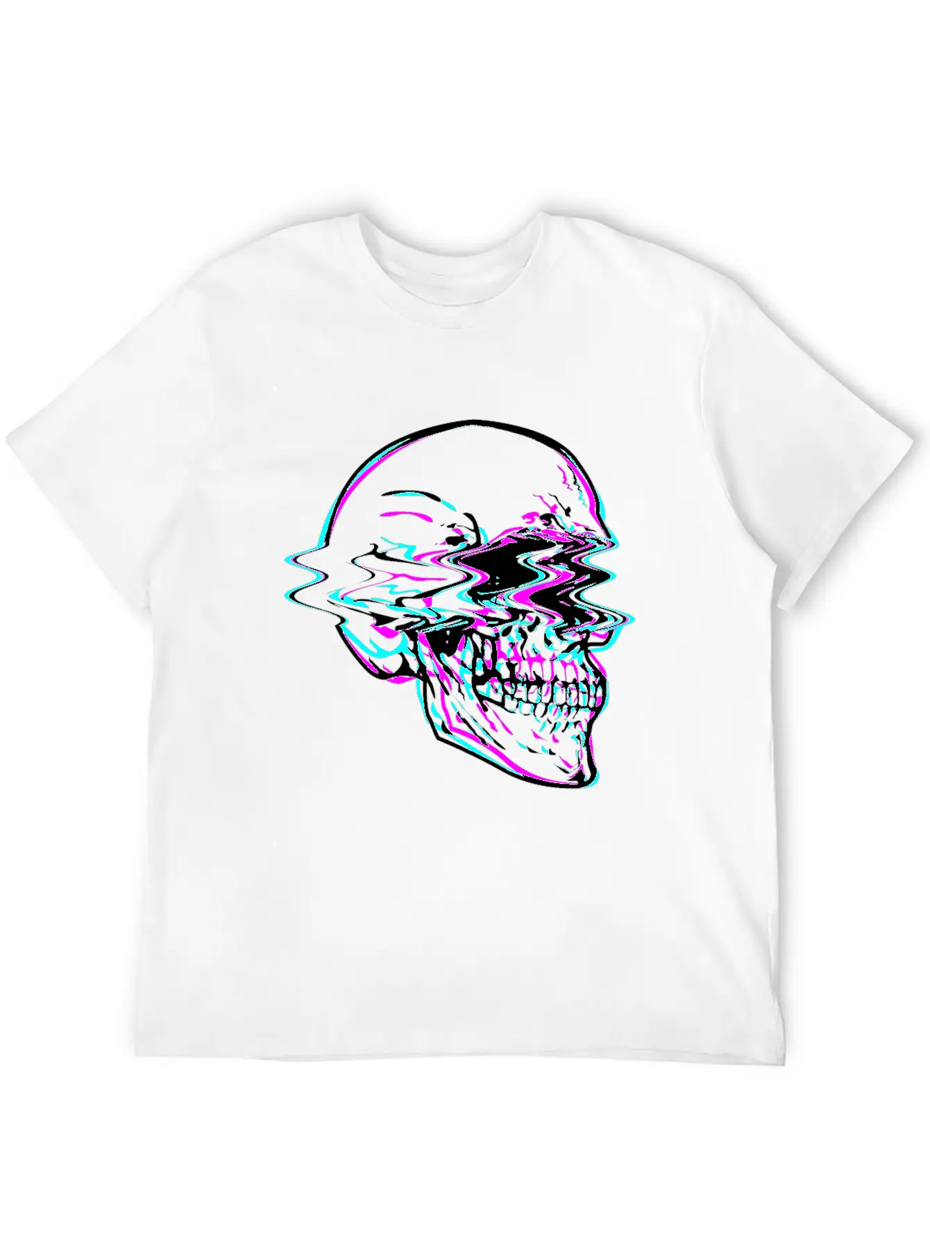 Aesthetic Vaporwave Creepy Skull With Retro Unisex Casual T-Shirt – Clean Design For Daily Comfort