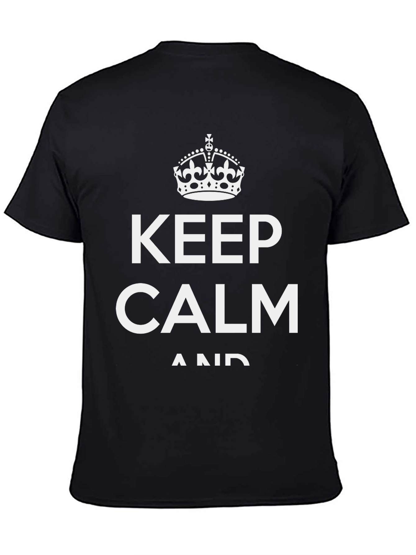 Keep Calm T-Shirt - Black Cotton Blend Classic Design