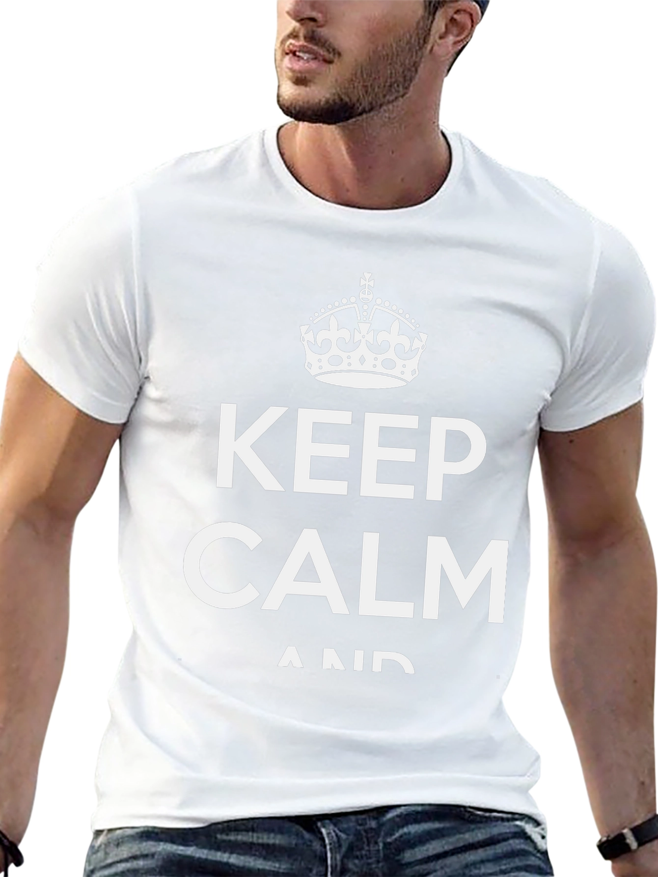 Keep Calm T-Shirt - Black Cotton Blend Classic Design