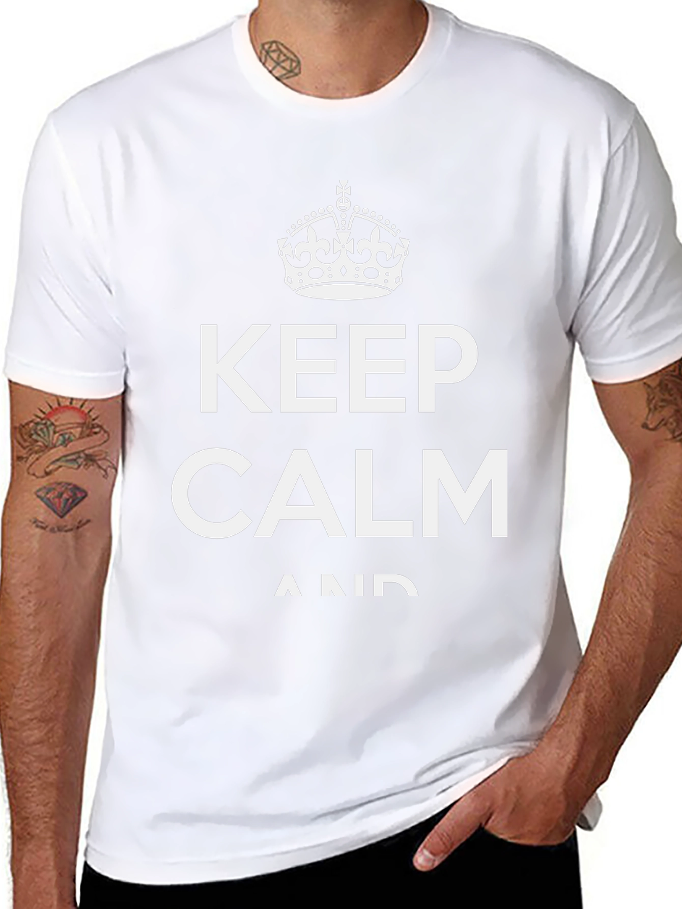 Keep Calm T-Shirt - Black Cotton Blend Classic Design