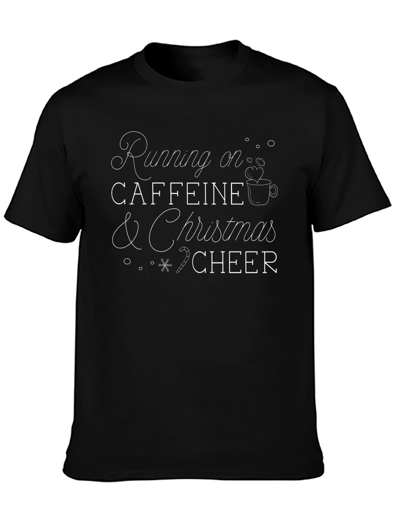 Running on Caffeine & Christmas Cheer Graphic T-Shirt
