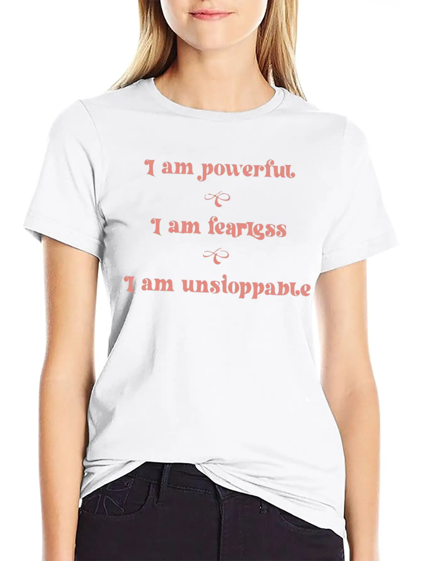 Affirmations Powerful Fearless Unstoppable Unisex Casual T-Shirt – Clean Design For Daily Comfort