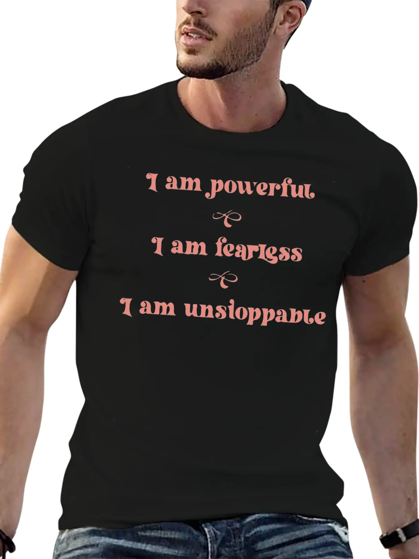 Affirmations Powerful Fearless Unstoppable Unisex Casual T-Shirt – Clean Design For Daily Comfort