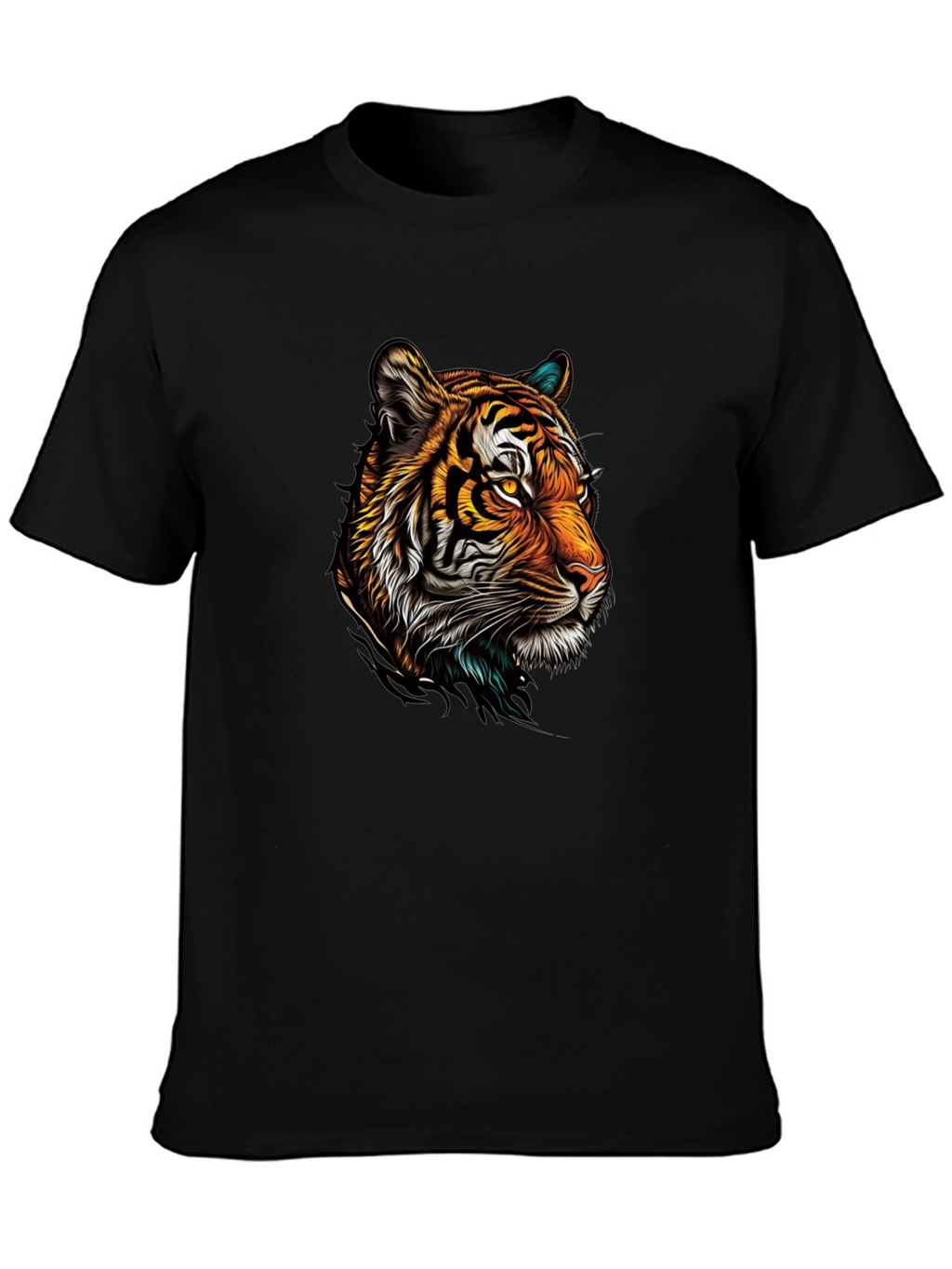 Tiger Graphic Print Black T-Shirt