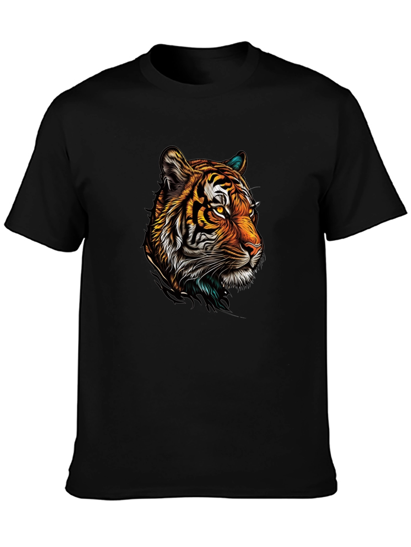 Tiger Graphic Print Black T-Shirt