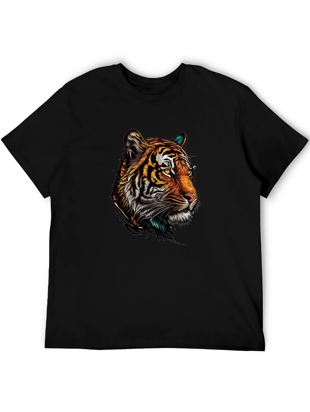 Tiger Graphic Print Black T-Shirt