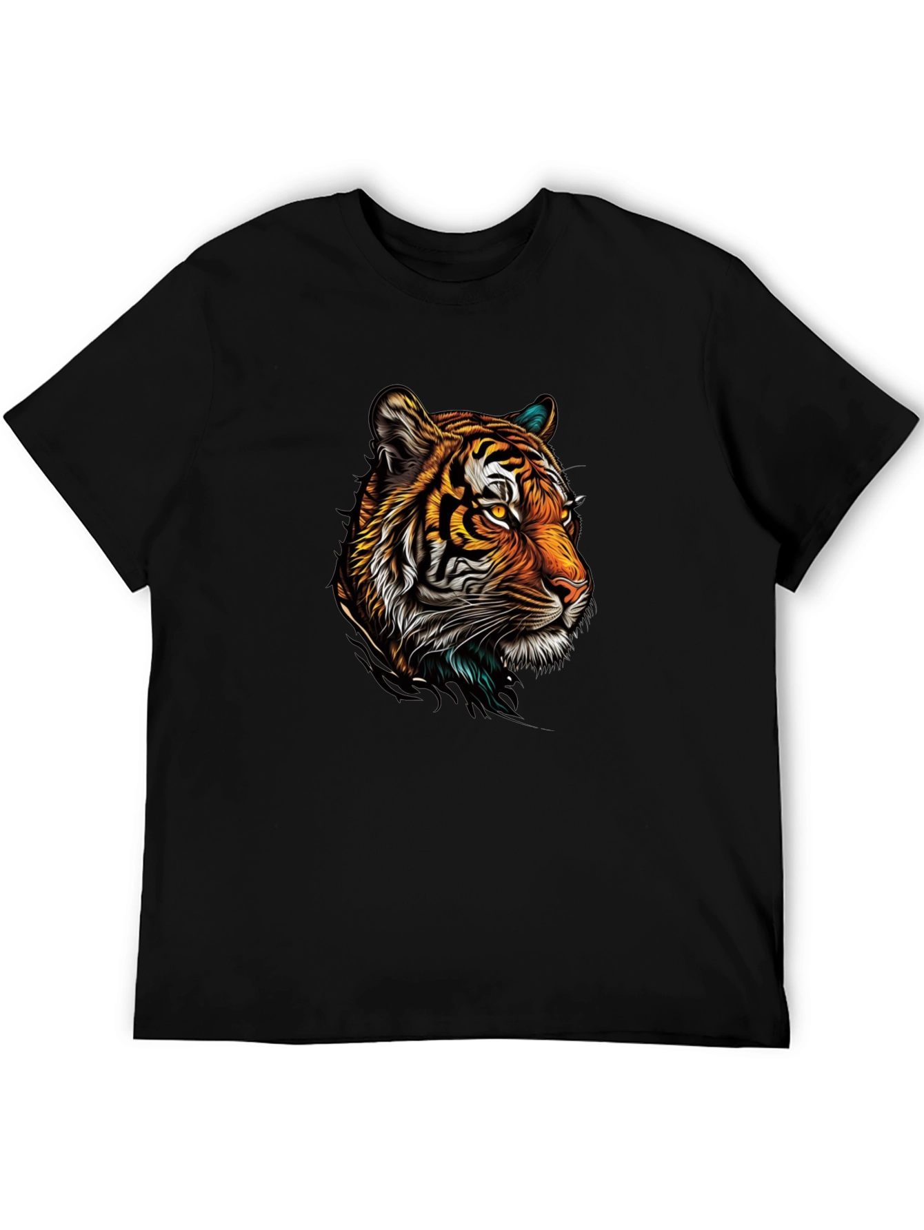 Tiger Graphic Print Black T-Shirt