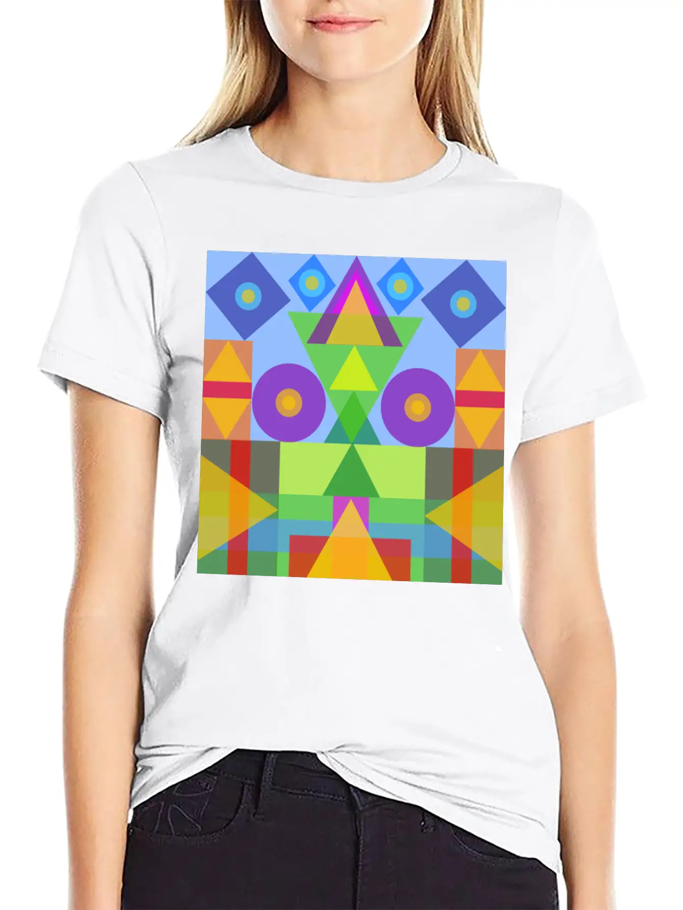 Afric Colors In Geometric Symbols Unisex Casual T-Shirt – Clean Design For Daily Comfort