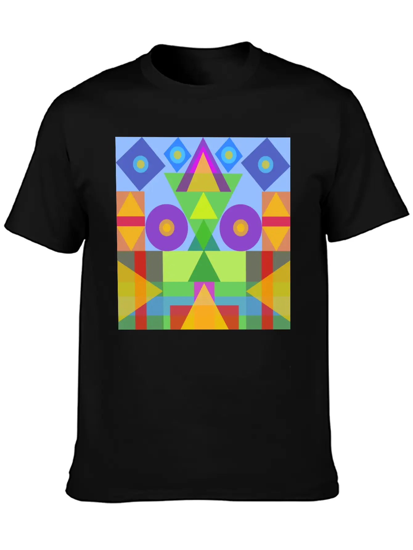 Afric Colors In Geometric Symbols Unisex Casual T-Shirt – Clean Design For Daily Comfort
