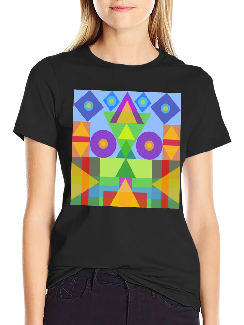 Afric Colors In Geometric Symbols Unisex Casual T-Shirt – Clean Design For Daily Comfort