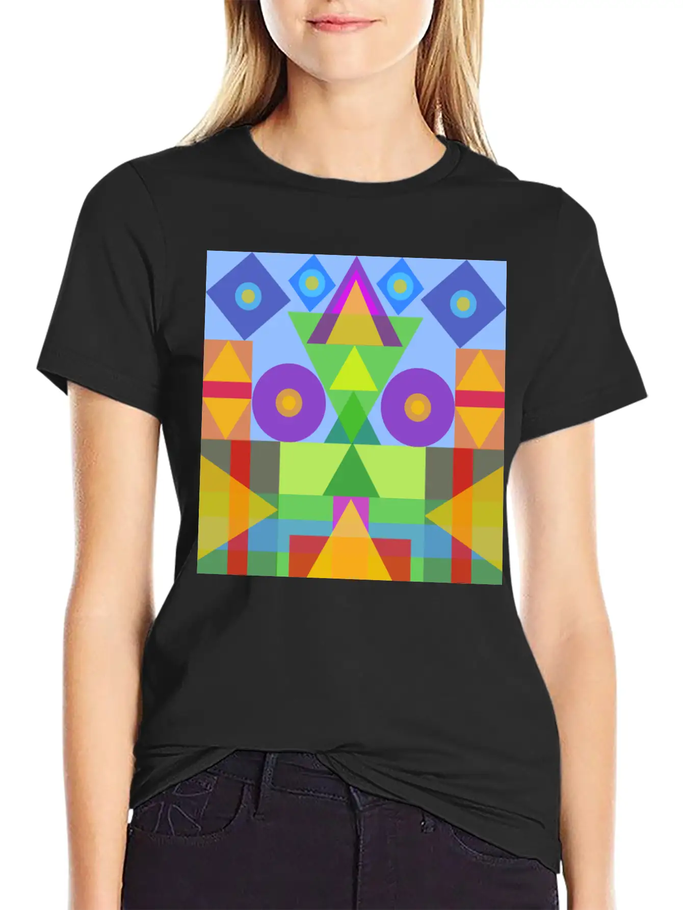 Afric Colors In Geometric Symbols Unisex Casual T-Shirt – Clean Design For Daily Comfort