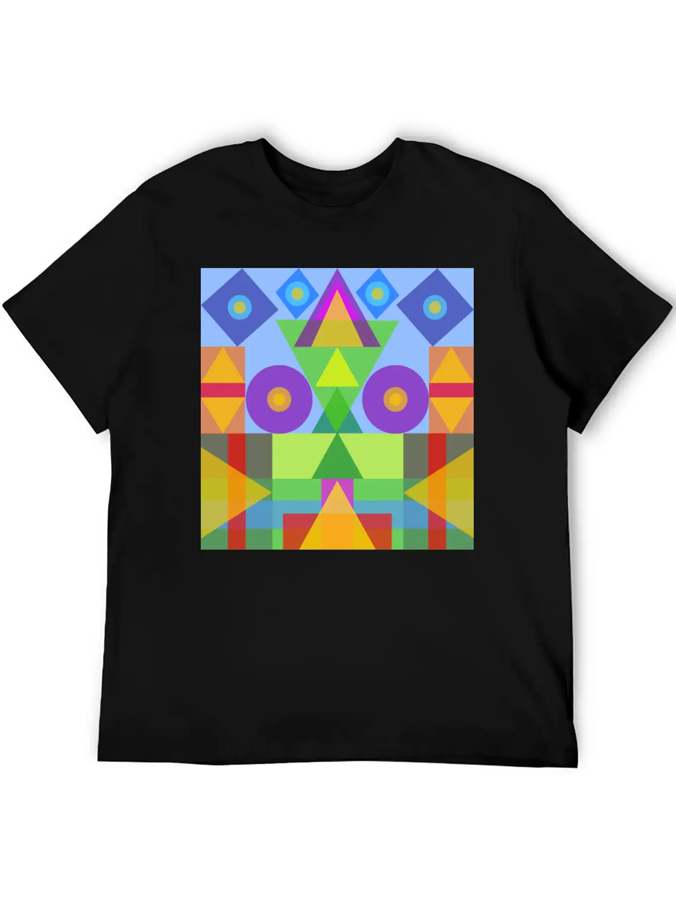 Afric Colors In Geometric Symbols Unisex Casual T-Shirt – Clean Design For Daily Comfort