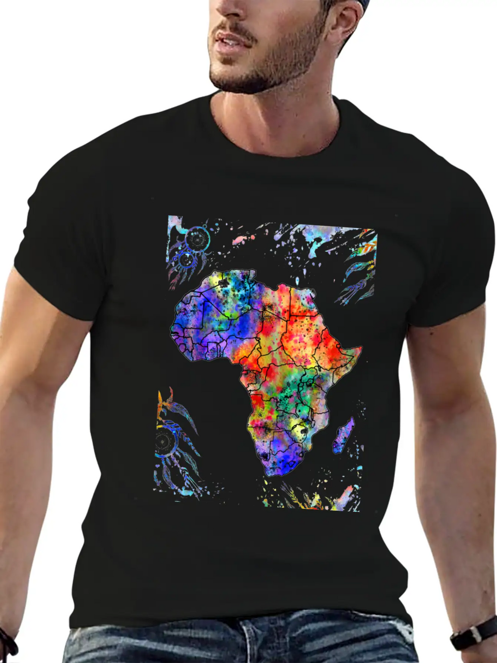 Africa Map, Abstract, Africa, Dream Catcher, Water Breathable Soft Cotton T-Shirt – Timeless Casual Look