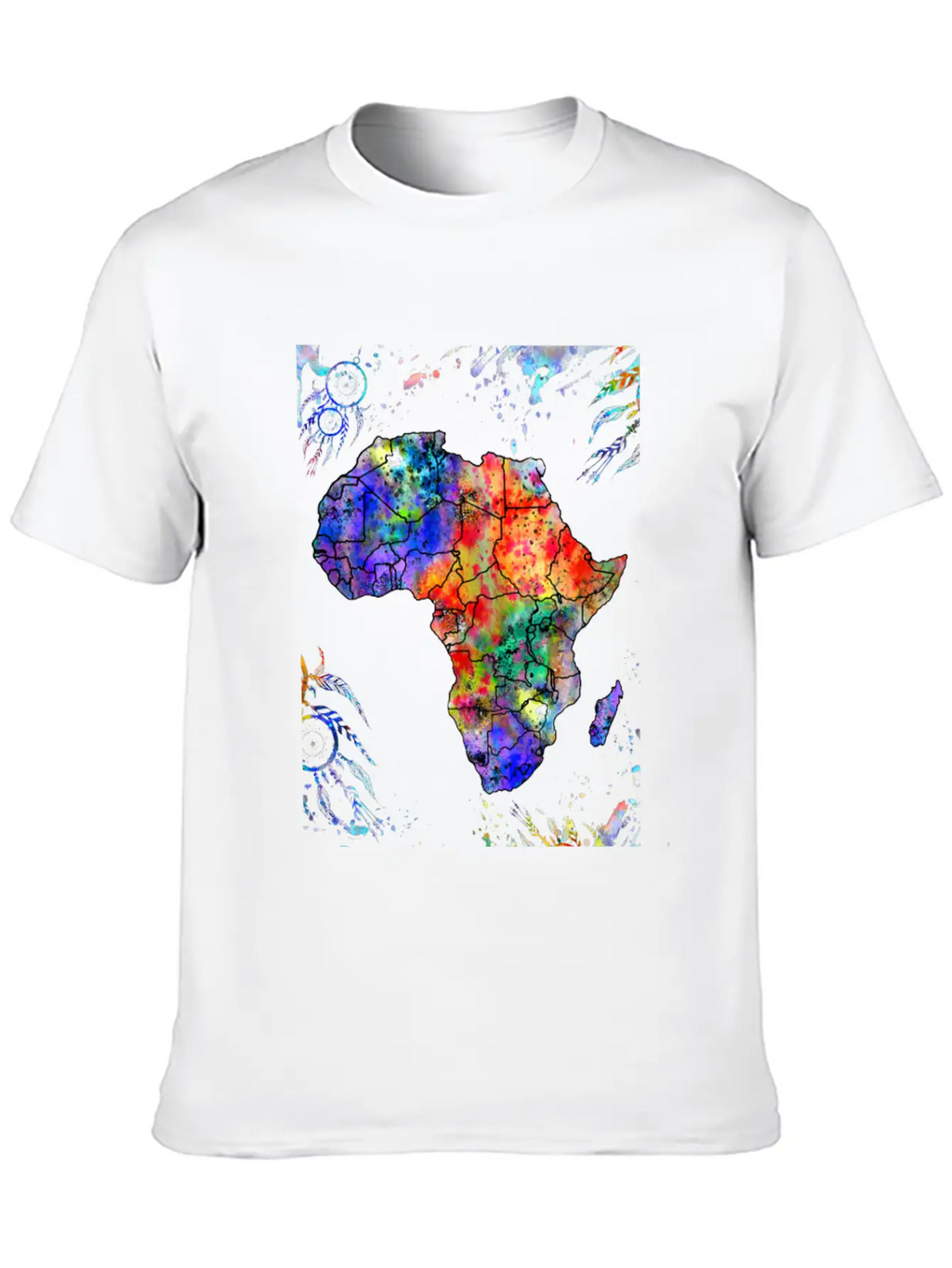 Africa Map, Abstract, Africa, Dream Catcher, Water Breathable Soft Cotton T-Shirt – Timeless Casual Look