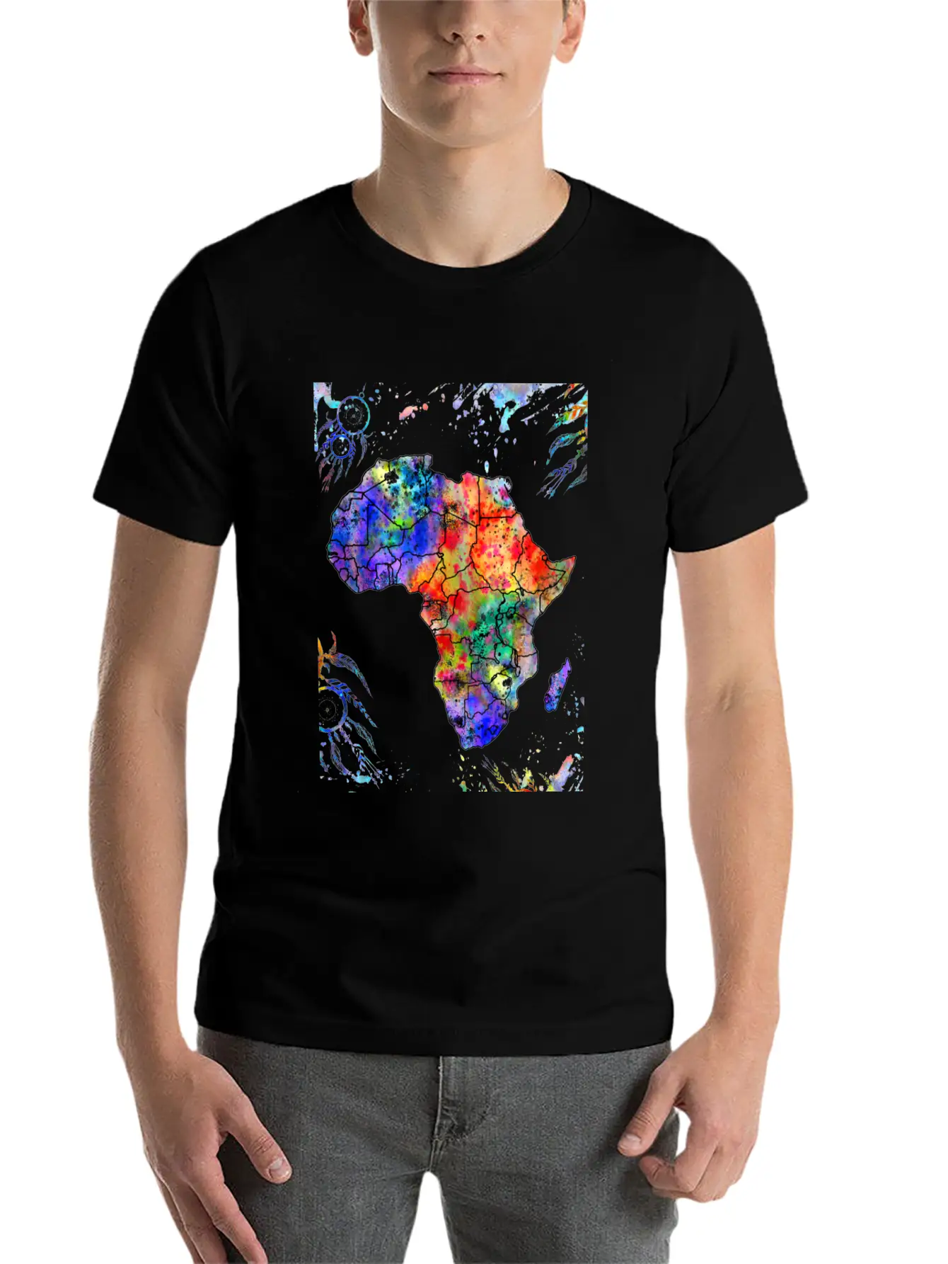 Africa Map, Abstract, Africa, Dream Catcher, Water Breathable Soft Cotton T-Shirt – Timeless Casual Look