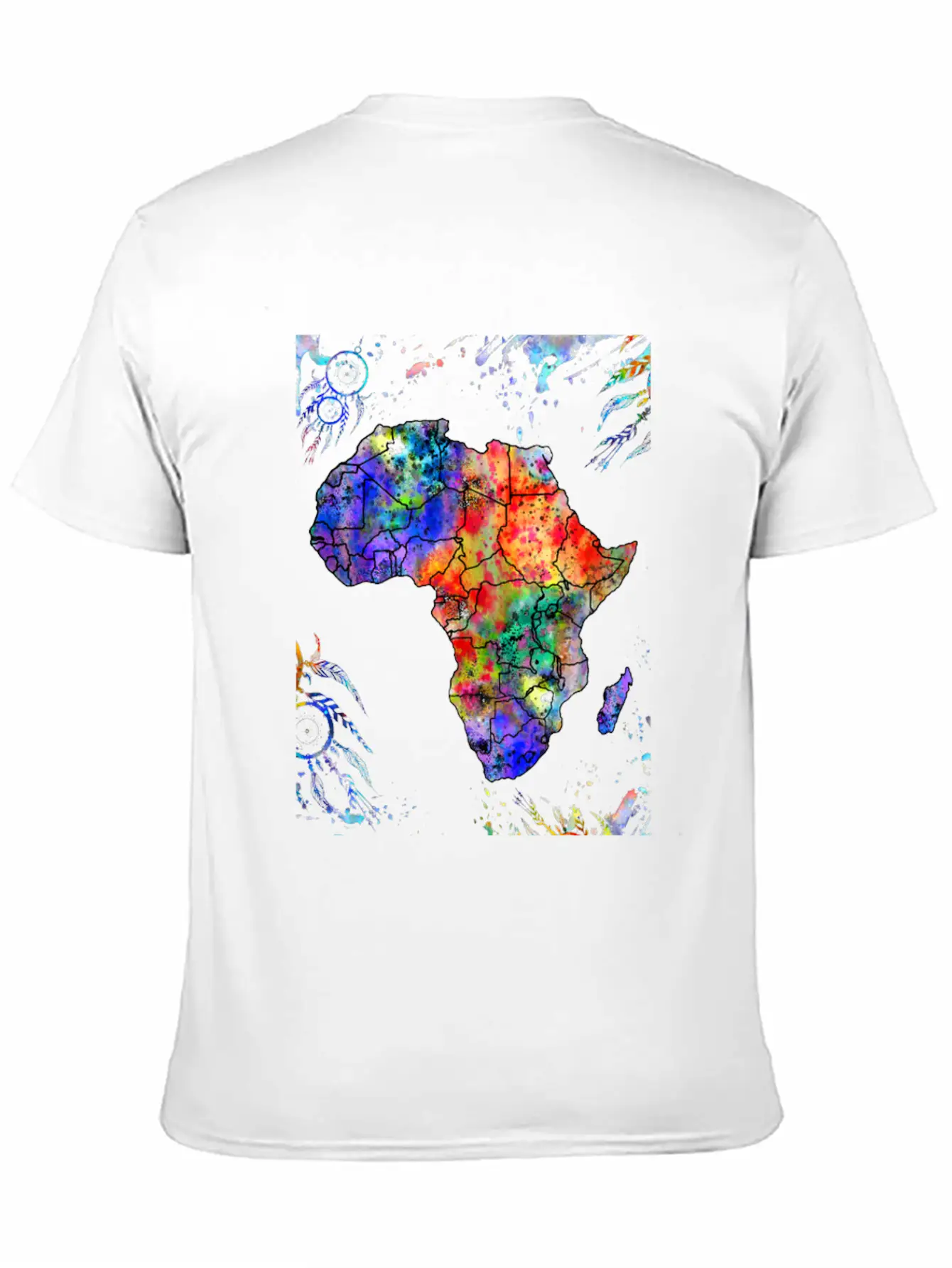 Africa Map, Abstract, Africa, Dream Catcher, Water Stylish Everyday T-Shirt – Unisex Basic Cotton Tee