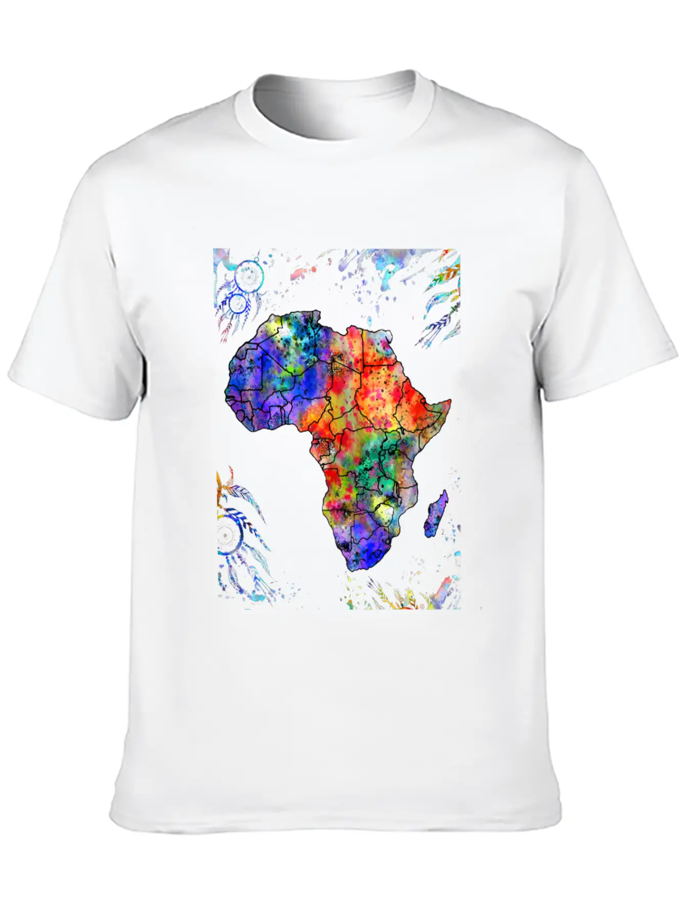 Africa Map, Abstract, Africa, Dream Catcher, Water Stylish Everyday T-Shirt – Unisex Basic Cotton Tee