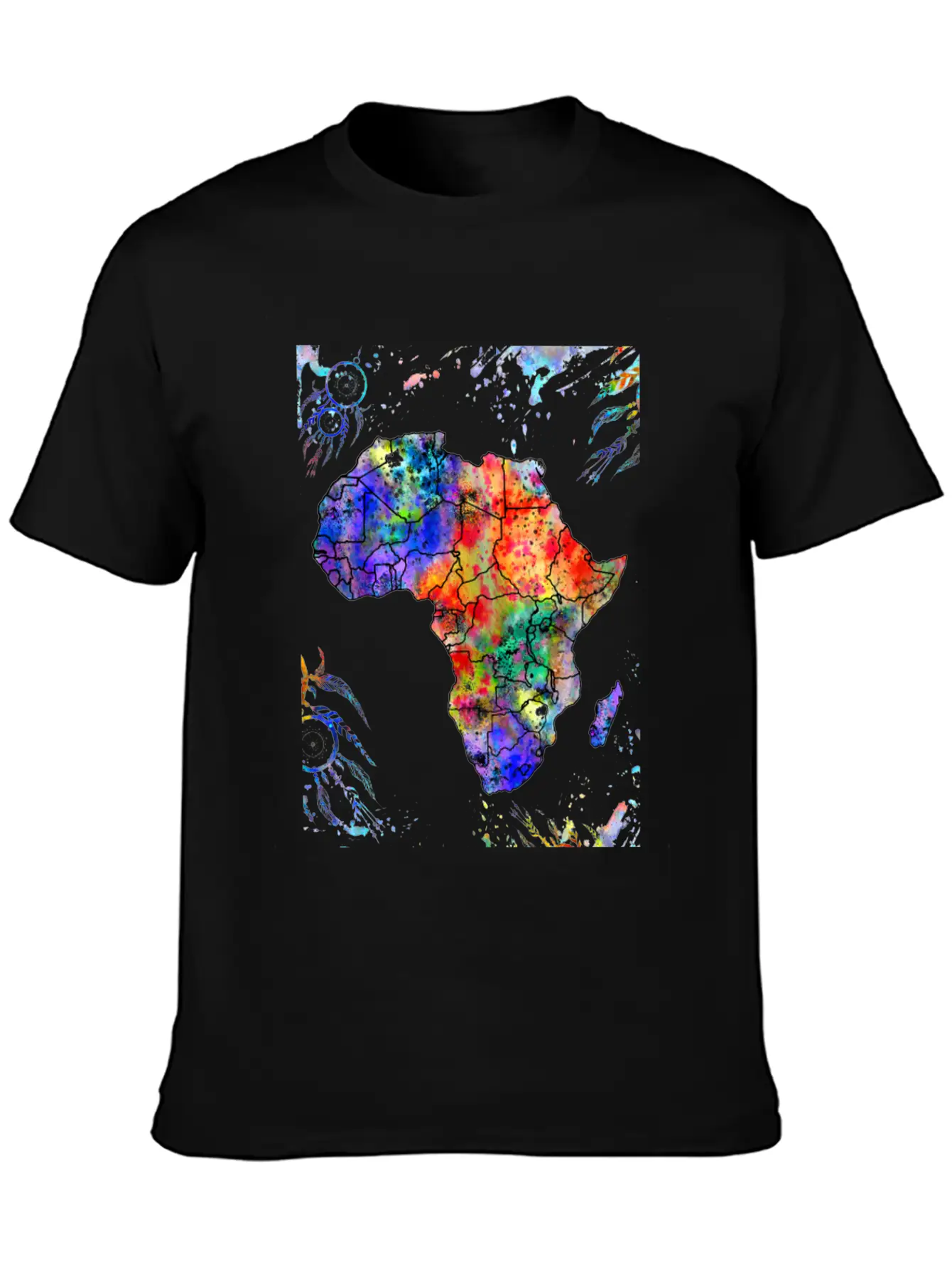 Africa Map, Abstract, Africa, Dream Catcher, Water Stylish Everyday T-Shirt – Unisex Basic Cotton Tee