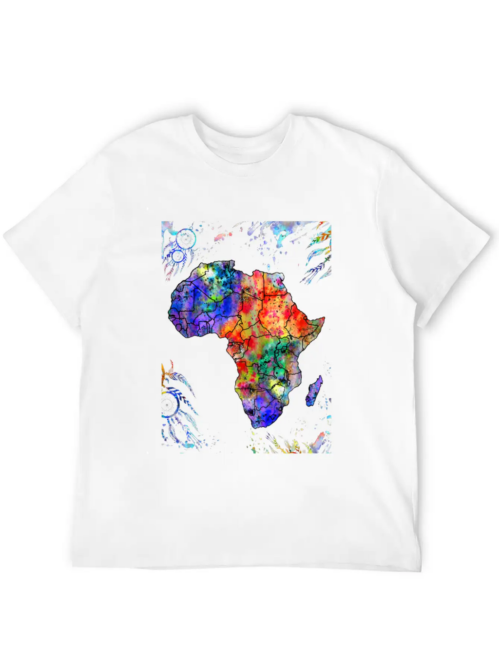 Africa Map, Abstract, Africa, Dream Catcher, Water Stylish Everyday T-Shirt – Unisex Basic Cotton Tee