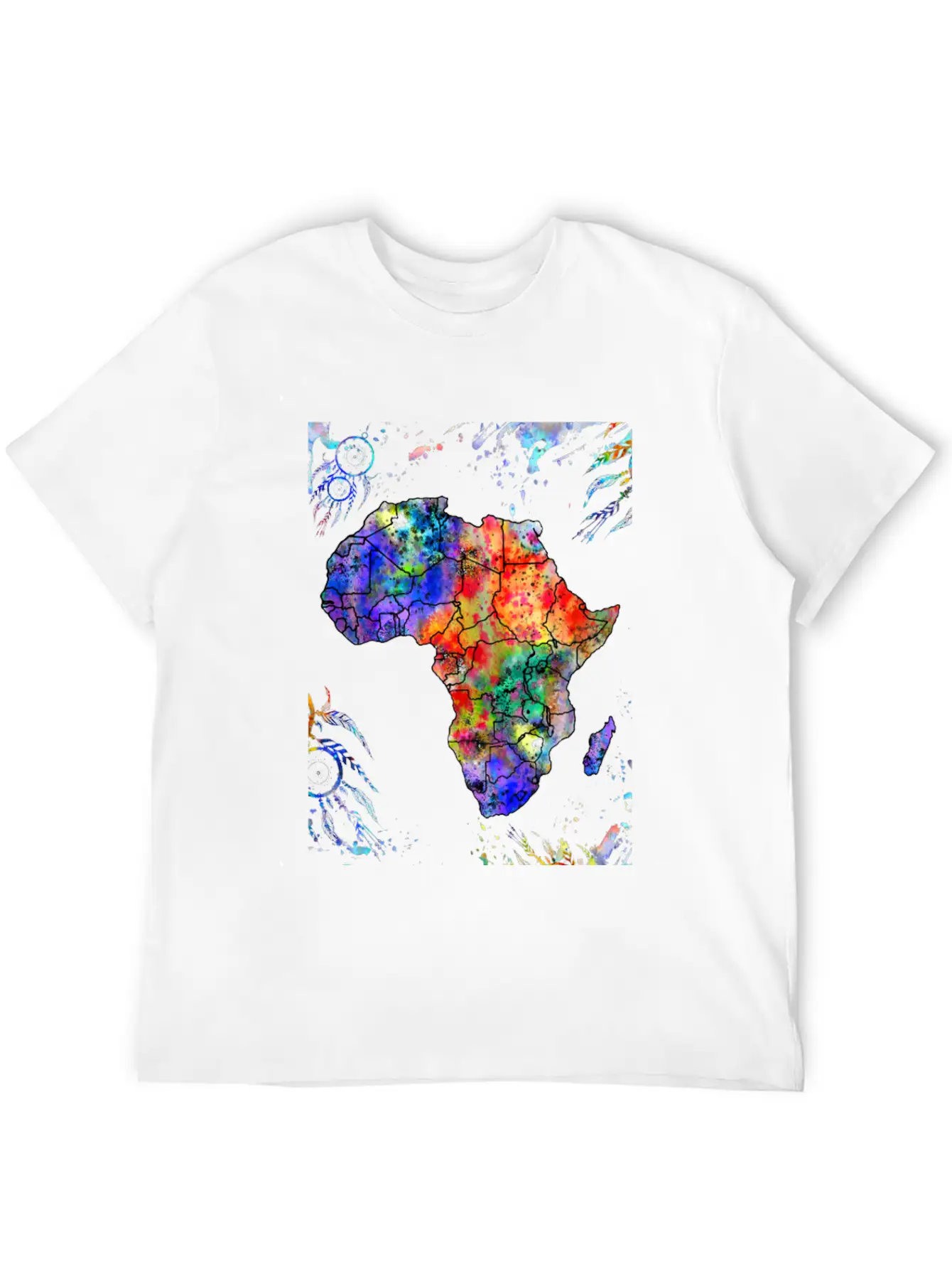 Africa Map, Abstract, Africa, Dream Catcher, Water Stylish Everyday T-Shirt – Unisex Basic Cotton Tee