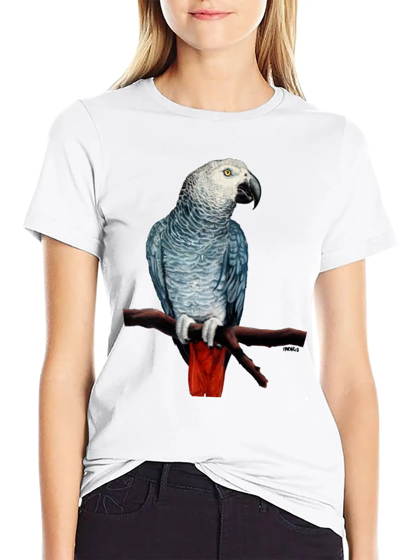 African Grey Parrot Essential Cotton Tee For Daily Outfits – Unisex Style