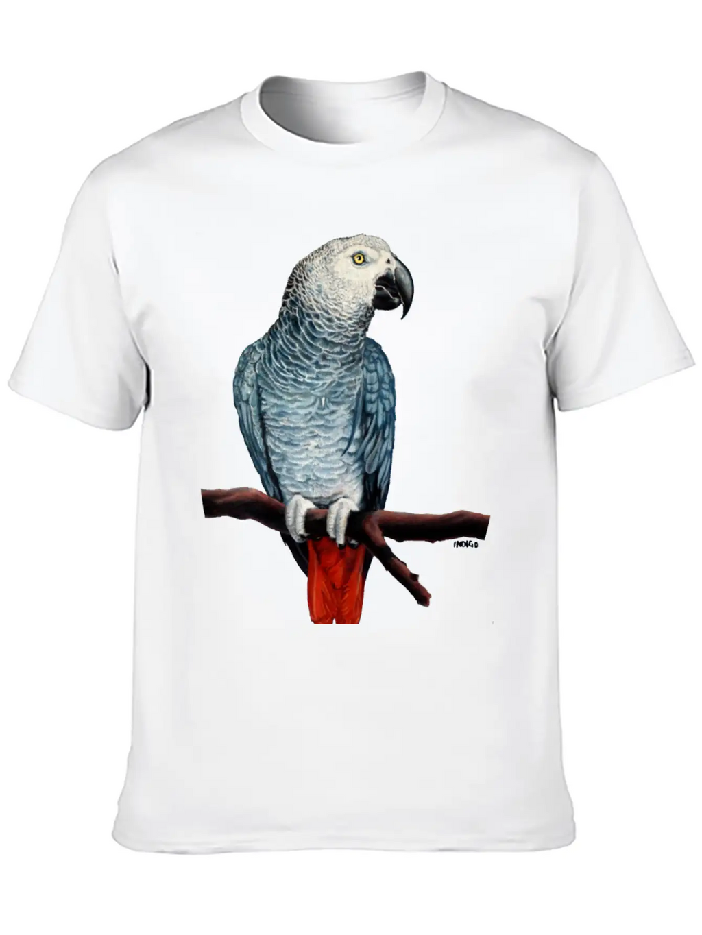 African Grey Parrot Essential Cotton Tee For Daily Outfits – Unisex Style