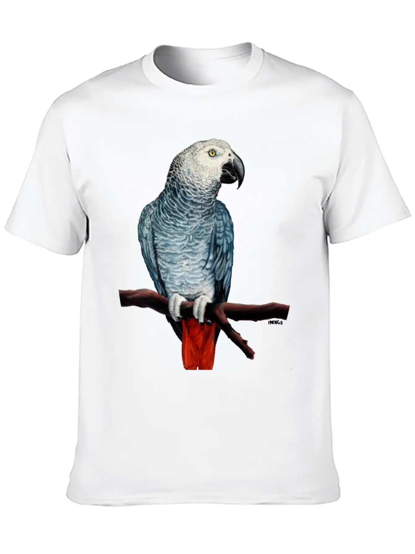 African Grey Parrot Essential Cotton Tee For Daily Outfits – Unisex Style