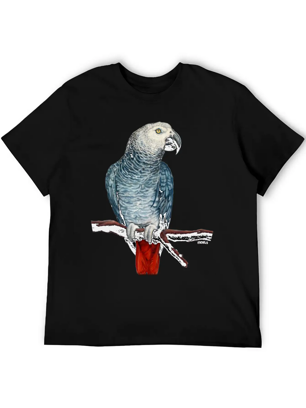 African Grey Parrot Essential Cotton Tee For Daily Outfits – Unisex Style