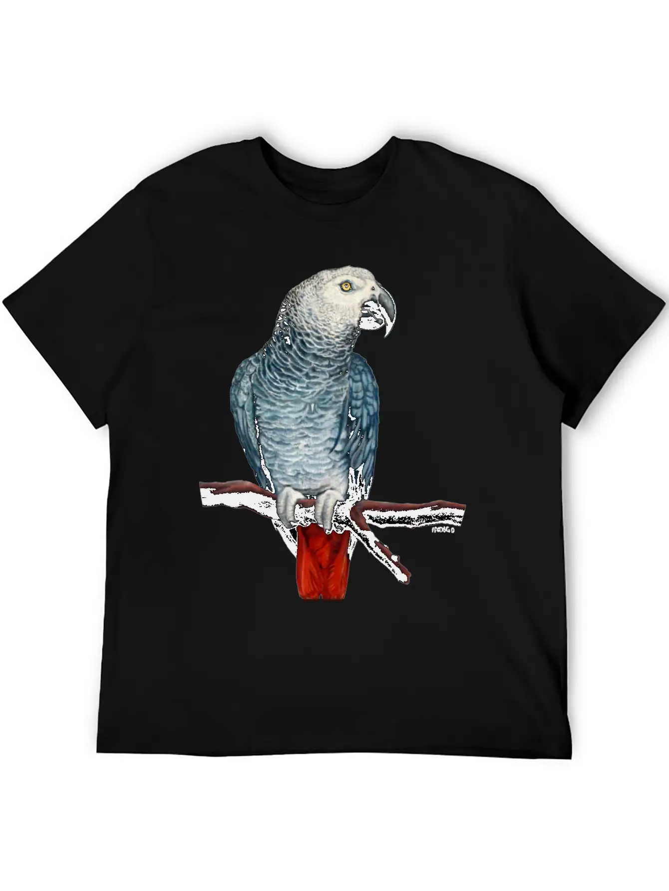 African Grey Parrot Essential Cotton Tee For Daily Outfits – Unisex Style